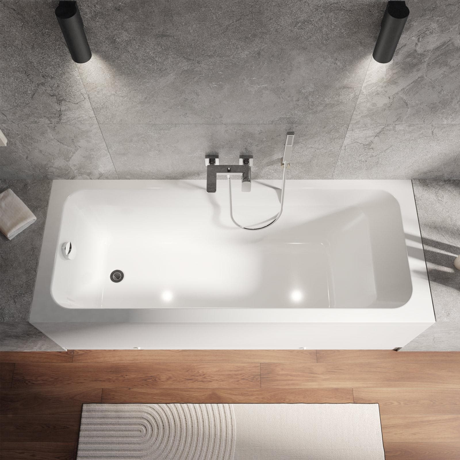 Vasca da bagno da incasso 160 x 70 cm in acrilico - Hirst
