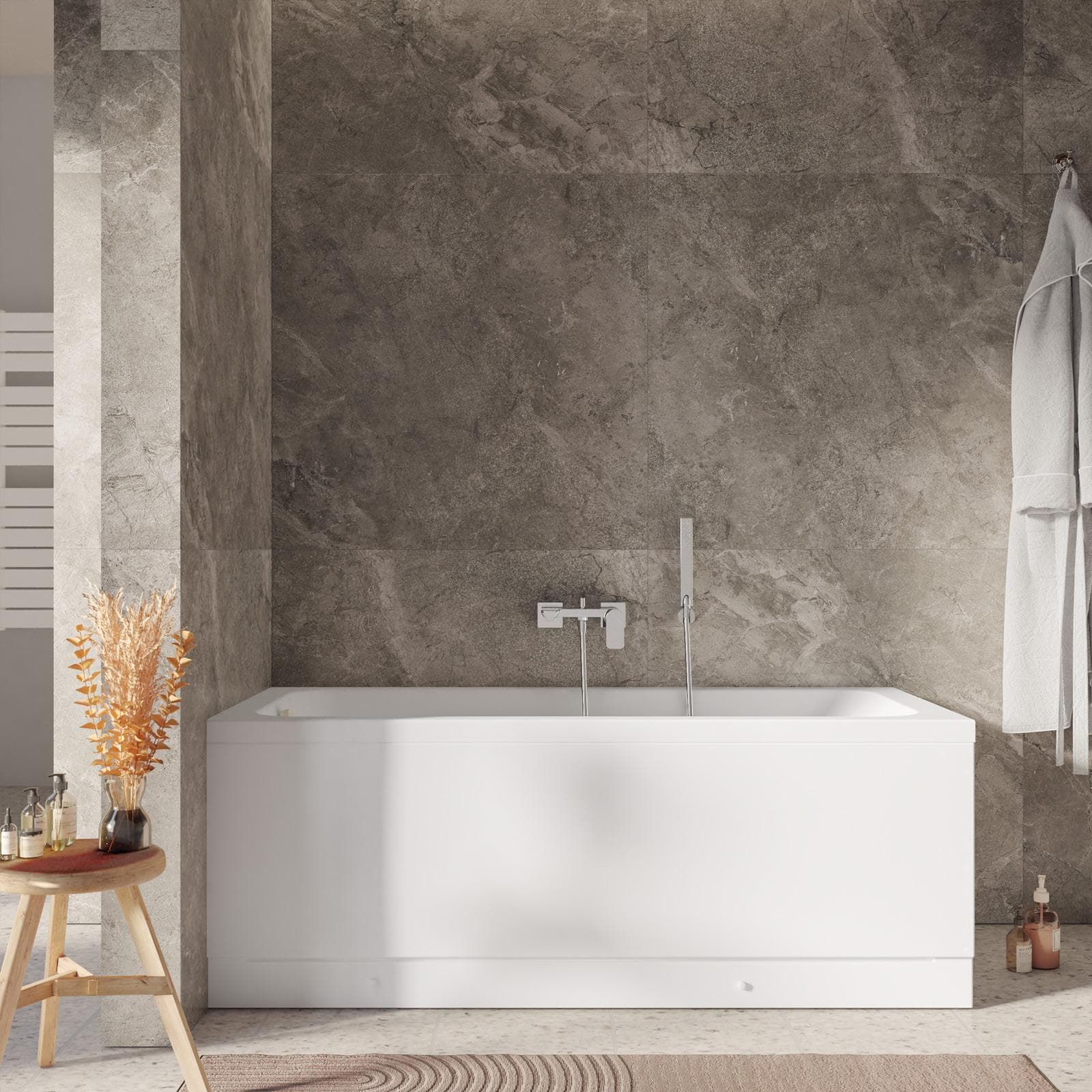 Vasca da bagno reversibile 150 x 70 cm in acrilico 2 lati - Hirst