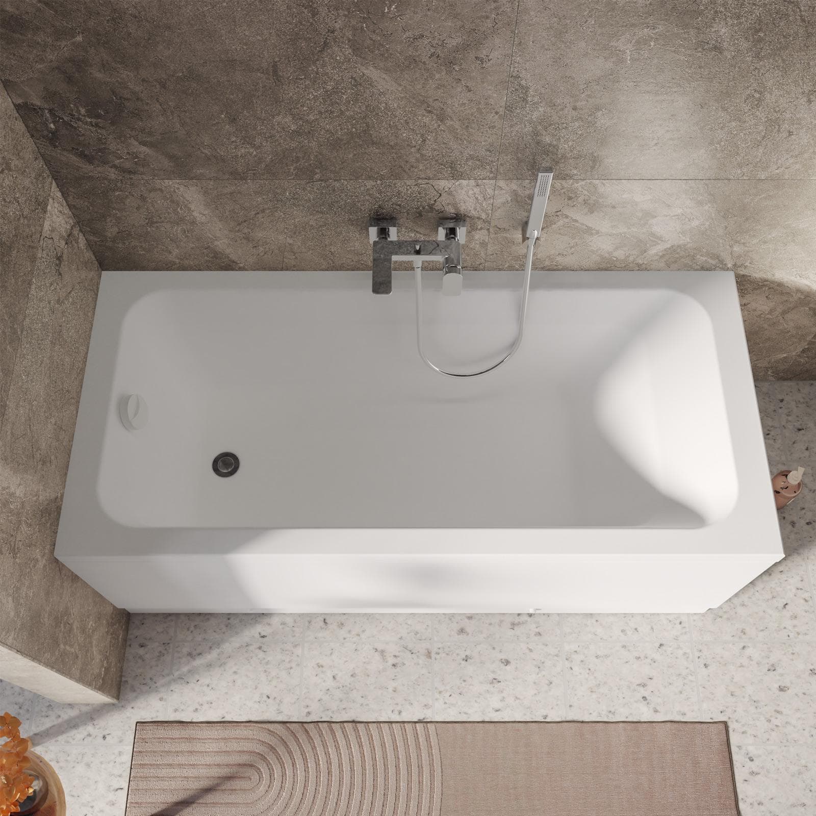 Vasca da bagno reversibile 150 x 70 cm in acrilico 2 lati - Hirst