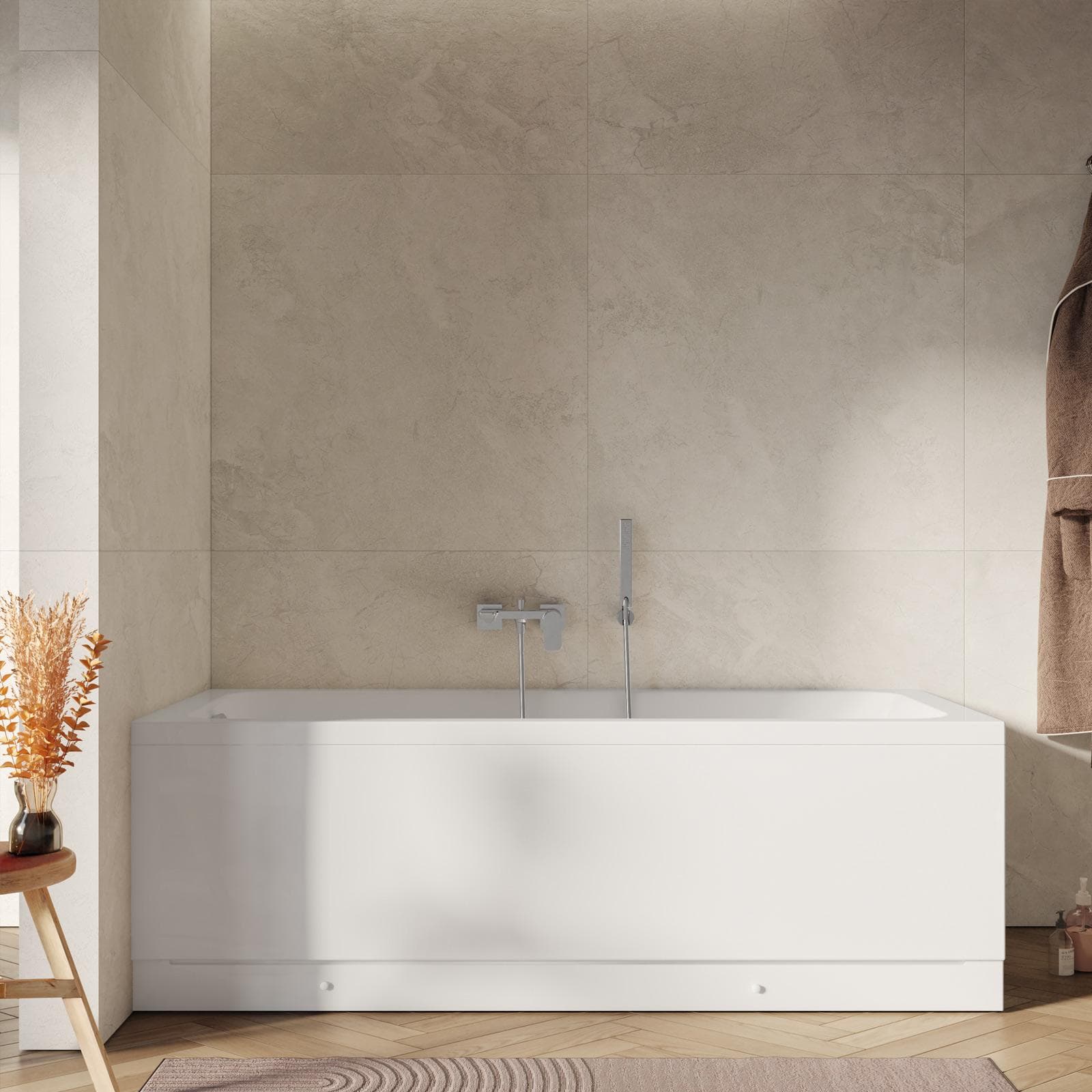 Vasca da bagno reversibile 170 x 70 cm in acrilico 2 lati - Hirst