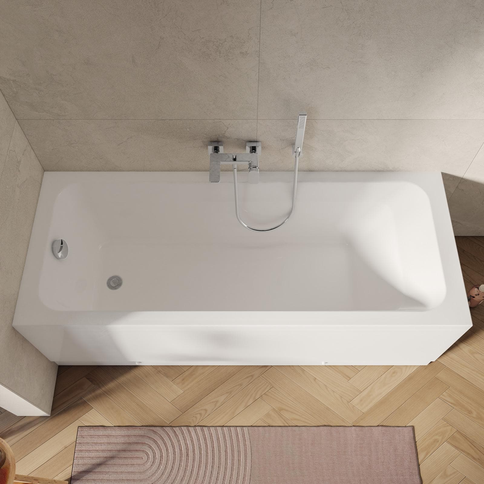 Vasca da bagno reversibile 170 x 70 cm in acrilico 2 lati - Hirst