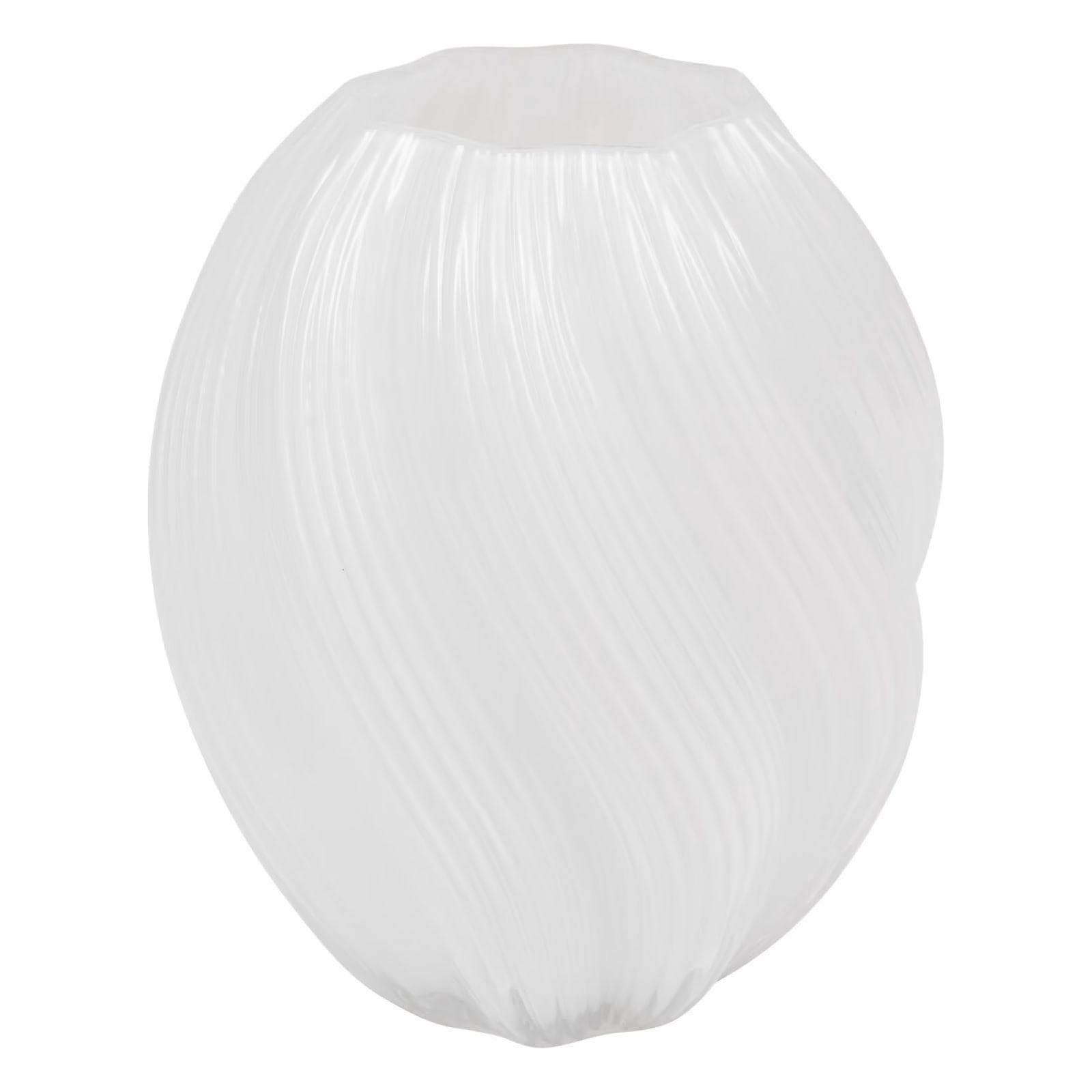 Vaso da interno 21h cm in vetro trasparente e bianco
