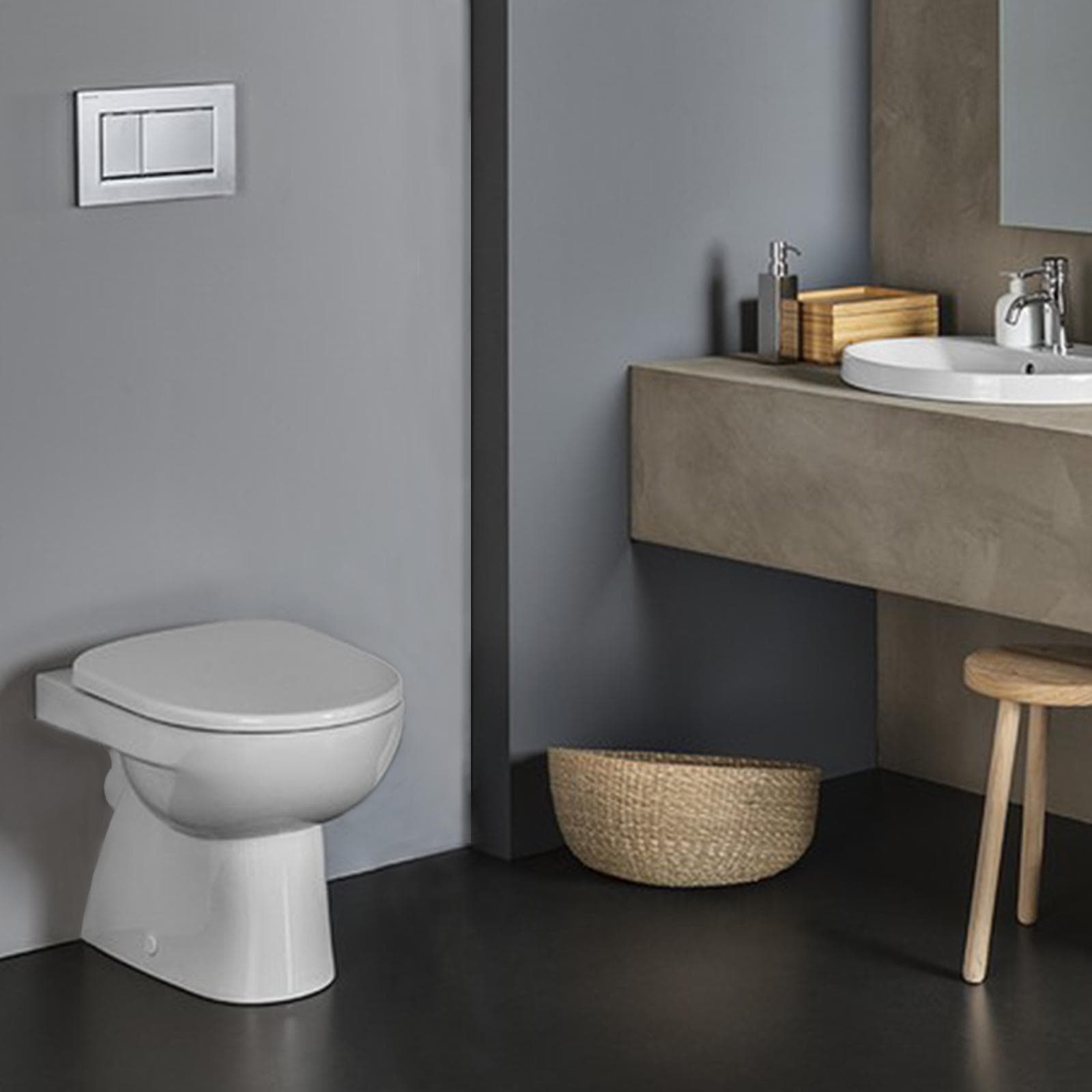 Vaso a cacciata scarico orizzontale sedile SoftClose Serie Selnova - Geberit