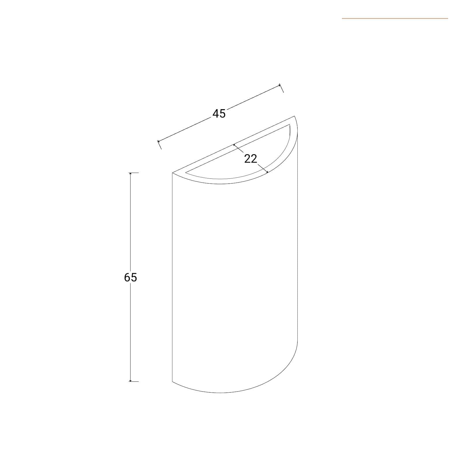 Vaso a mezzaluna da parete 65 h cm in polietilene grafite - Muret