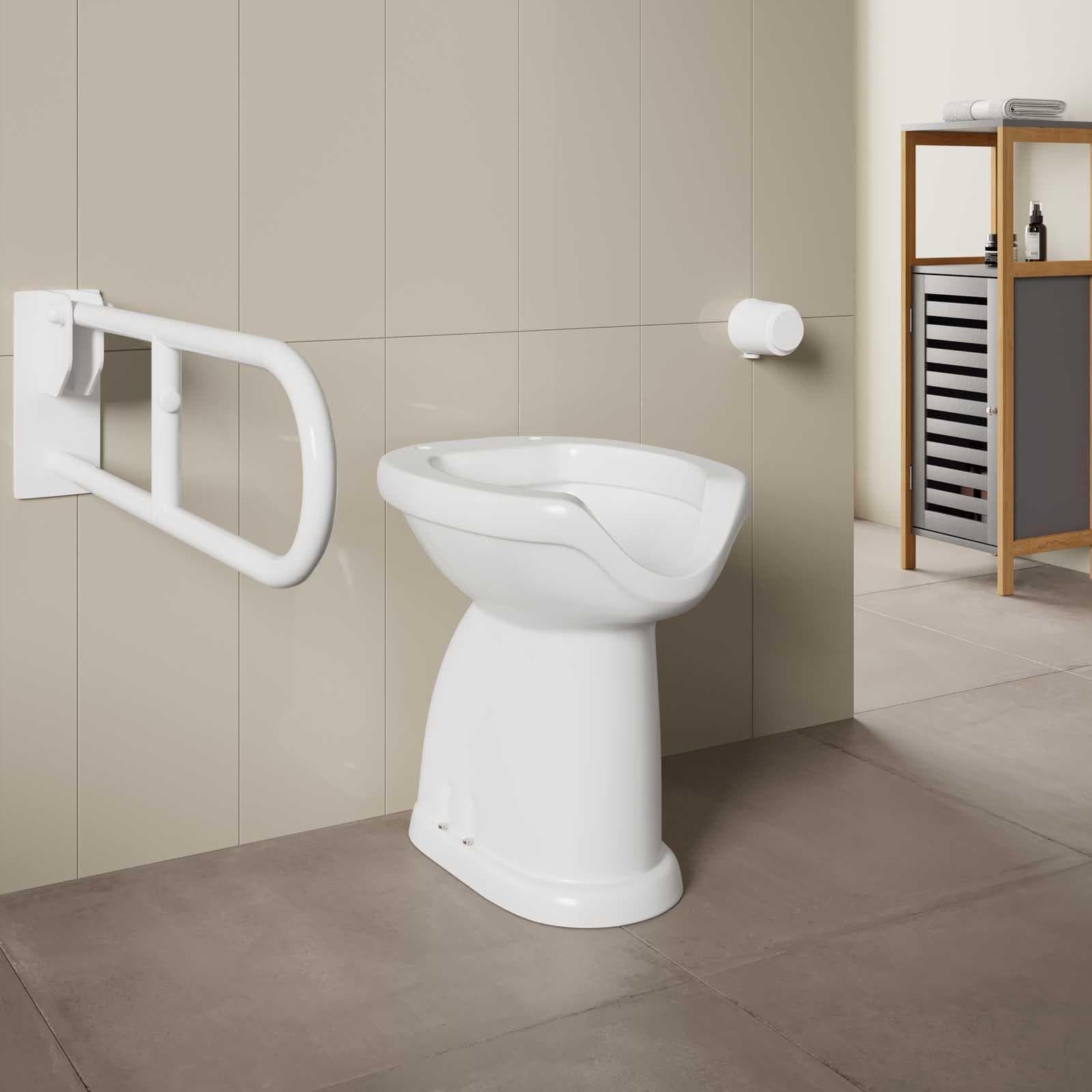 Vaso apertura frontale da 50h cm con scarico a terra per bagno accessibile