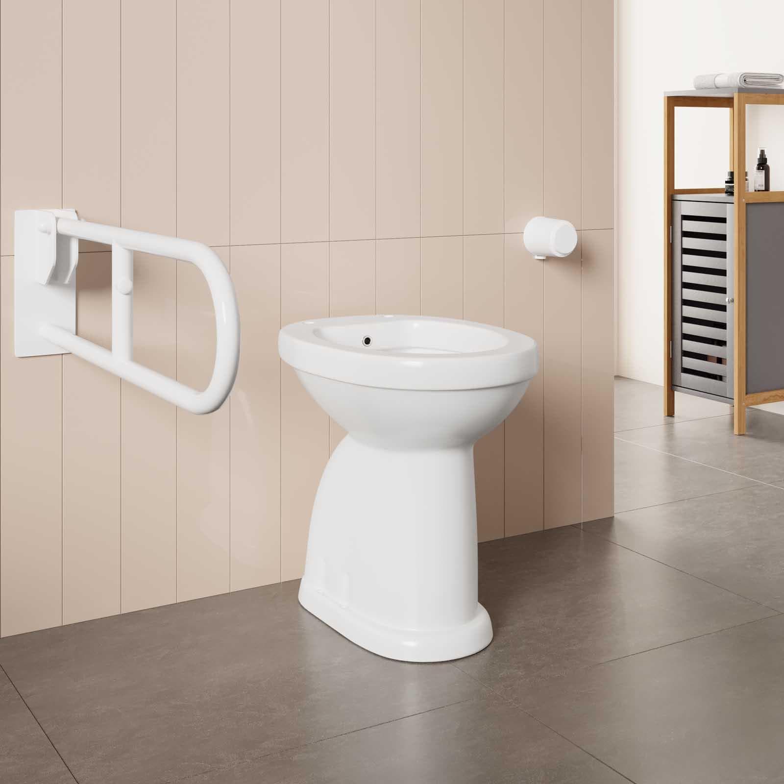 Vaso bidet da 50h cm ergonomico in ceramica con scarico a terra