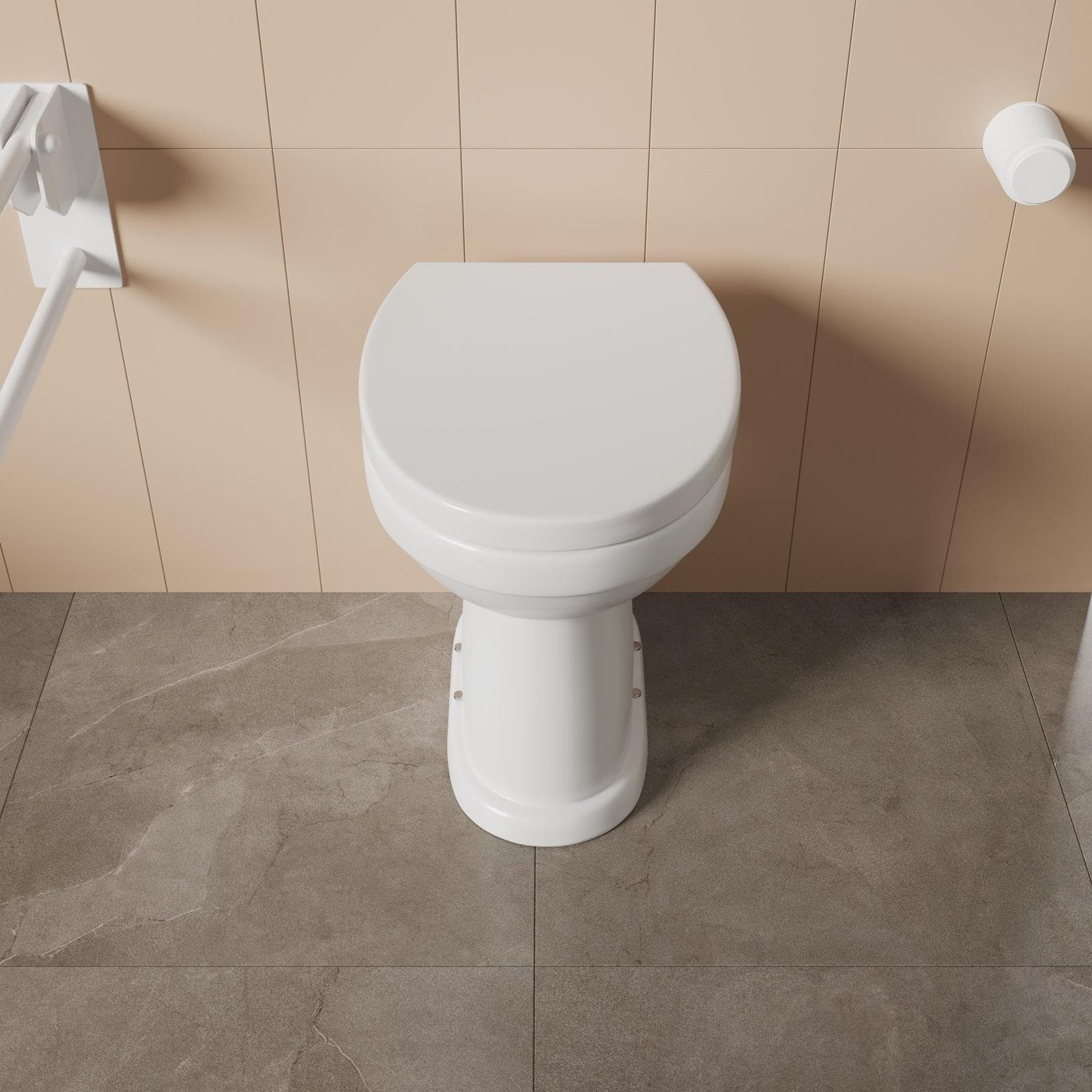 Vaso bidet accessibile in ceramica con copriwc scarico a terra