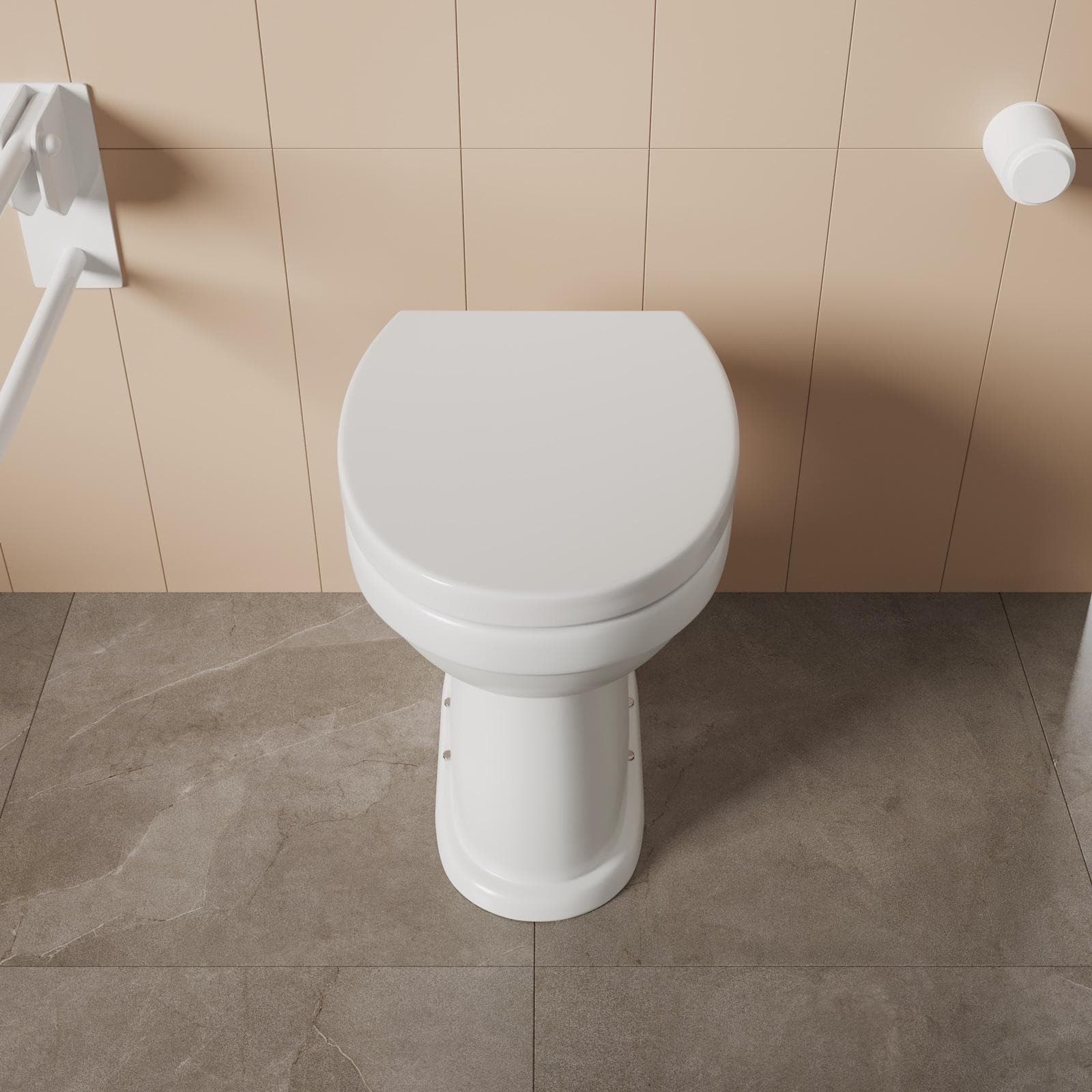 Vaso bidet accessibile da 50h cm in ceramica scarico a parete con copriwc