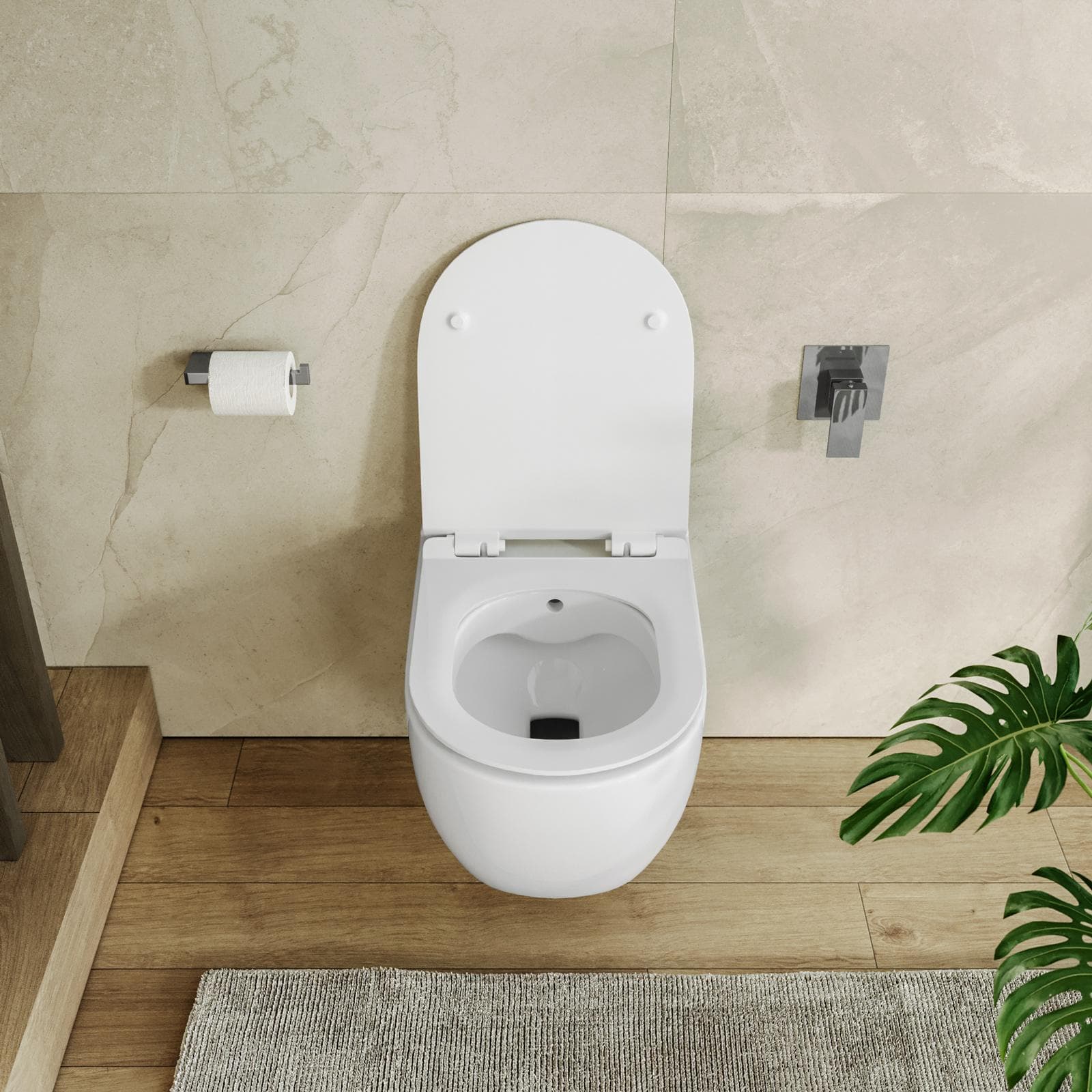 Vaso bidet sospeso in ceramica rimless con copriwc softclose - One