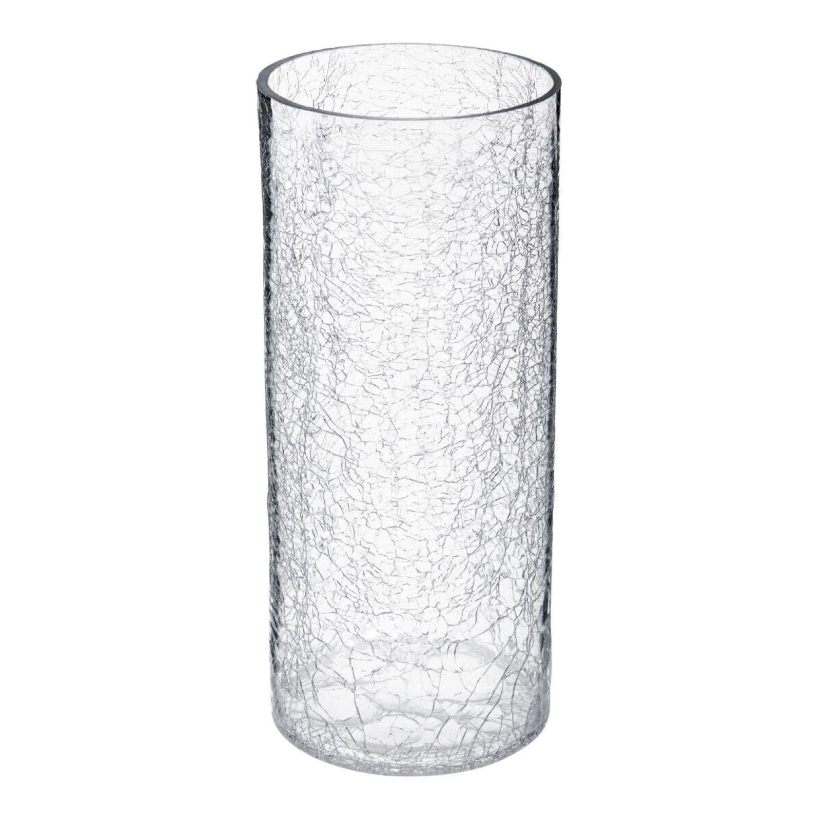 Vaso cilindrico da interno 30h cm in vetro craquelé
