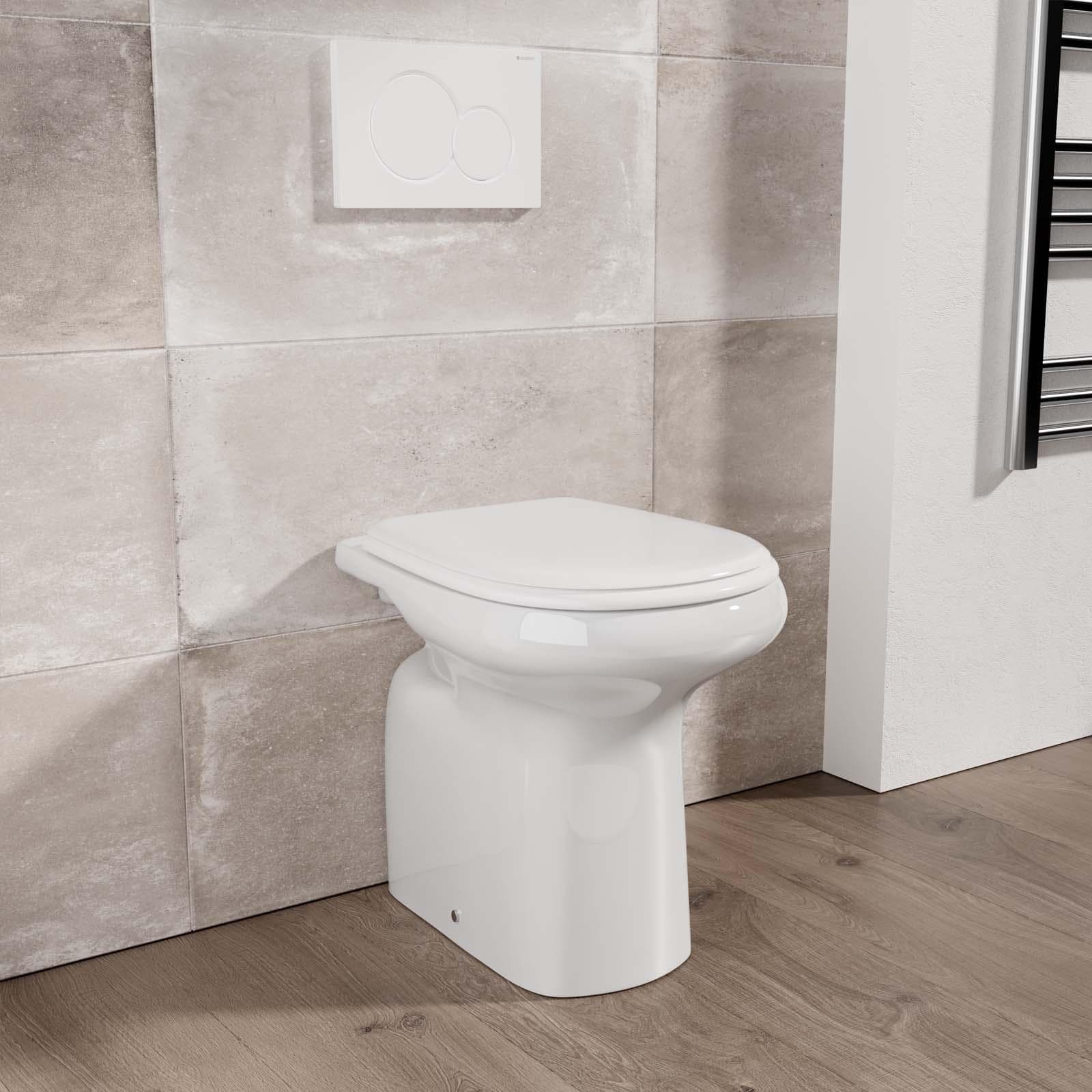 Vaso con scarico a terra in ceramica wc completo di copriwater per arredo bagno - Shira