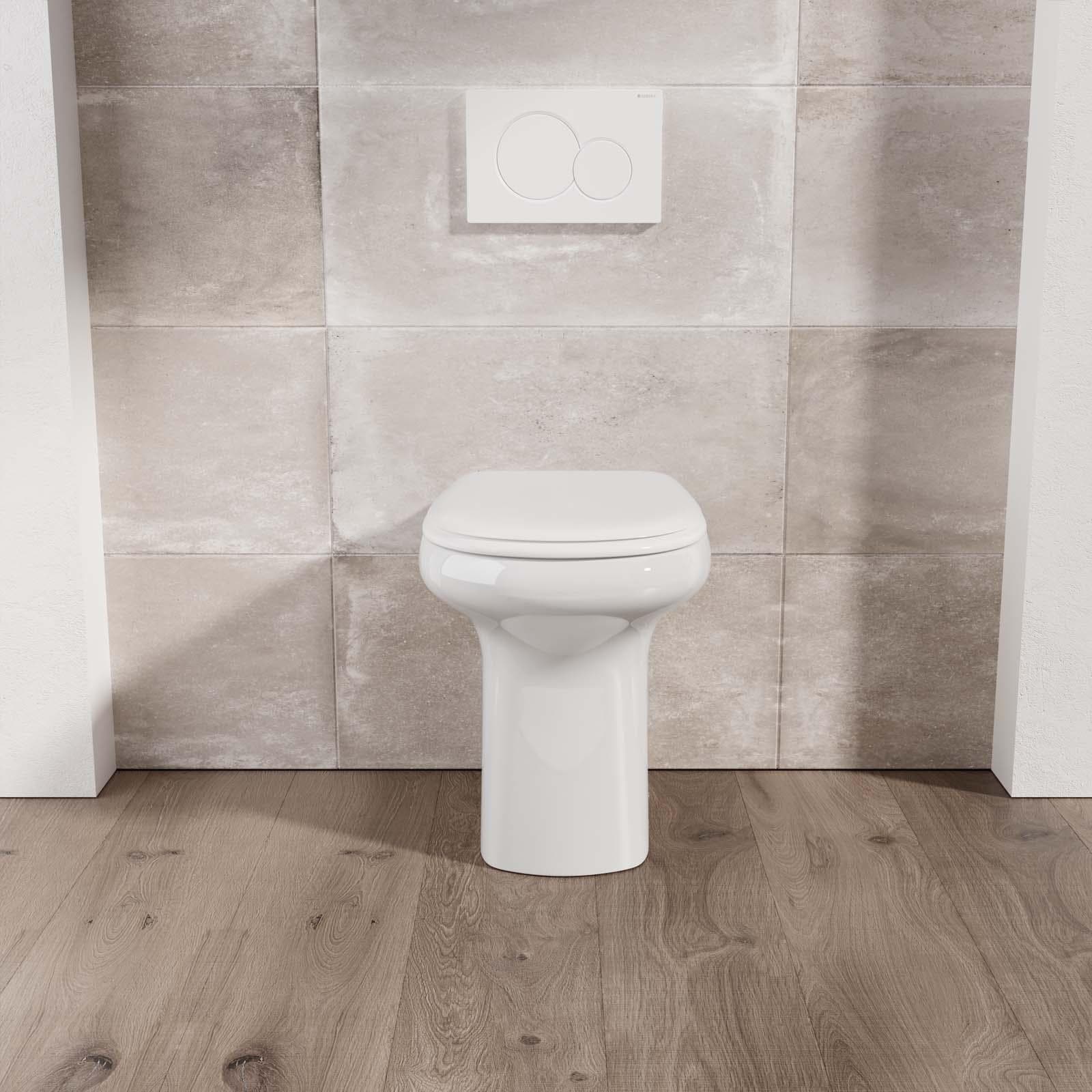 Vaso con scarico a terra in ceramica wc completo di copriwater per arredo bagno - Shira