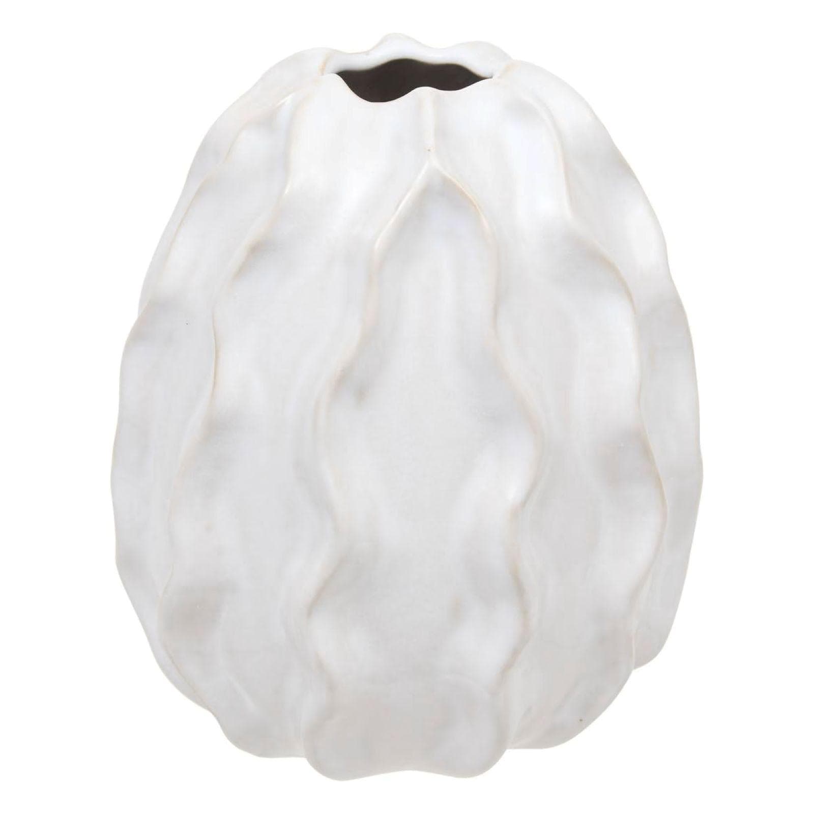 Vaso da interno 17h cm in ceramica bianco lucido - Sandro