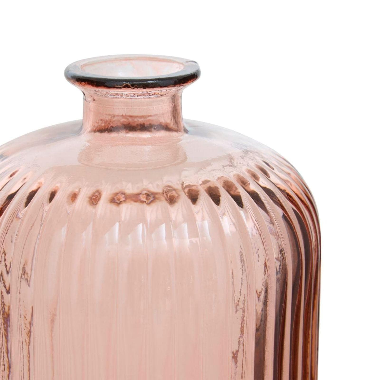 Vaso da interno 23h cm in vetro rigato rosa - Zuley