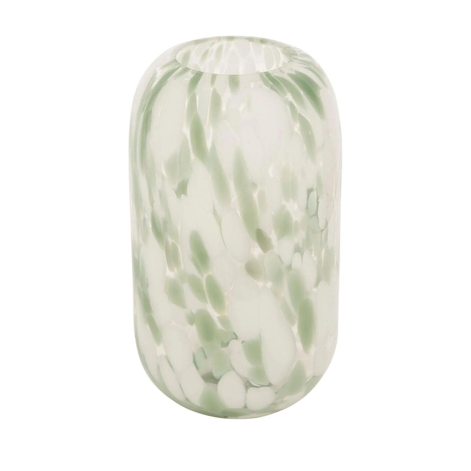 Vaso da interno 26h cm in vetro bianco e verde