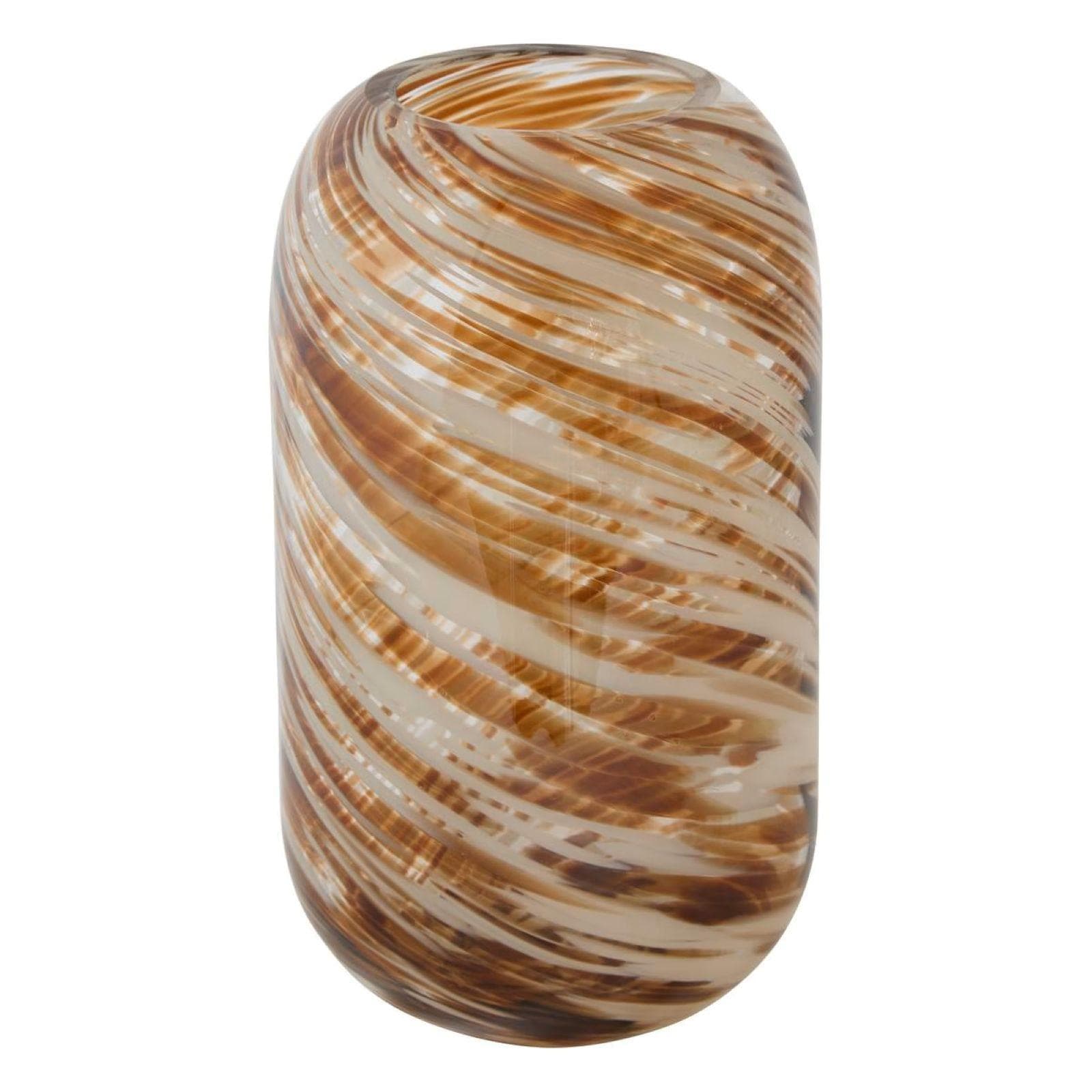 Vaso da interno 26h cm in vetrofusione bianco e ambra