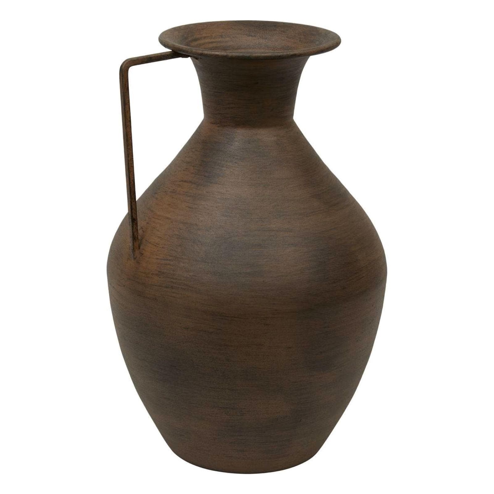 Vaso da interno 30h cm brocca n acciaio anticato con manico