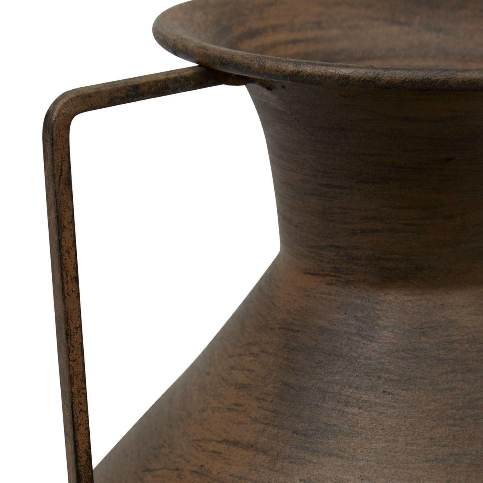 Vaso da interno 30h cm brocca n acciaio anticato con manico
