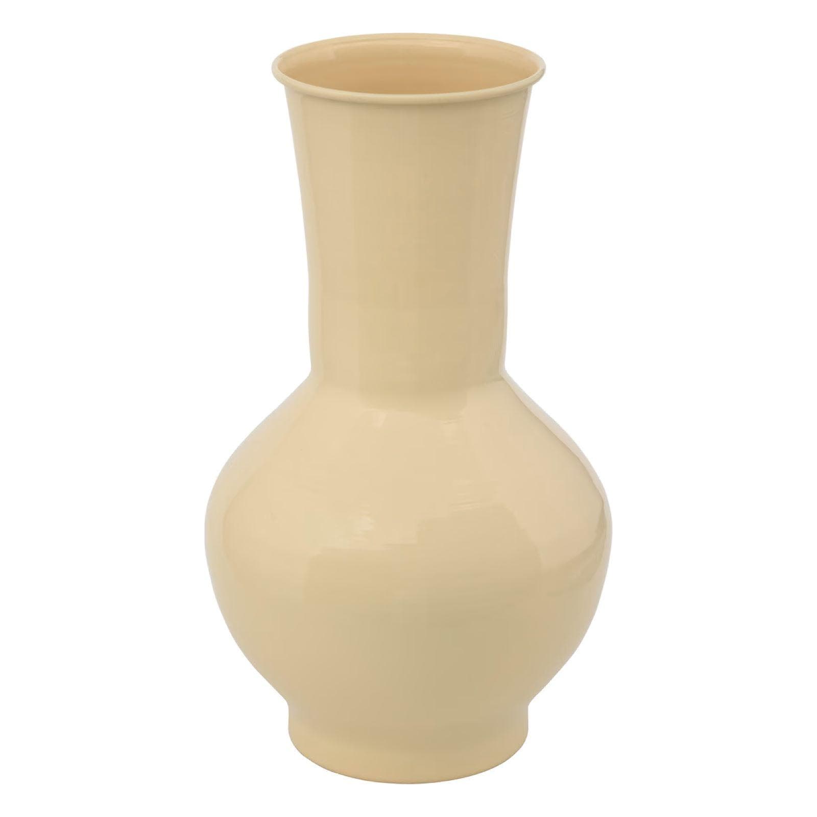 Vaso da interno 35h cm in metallo smaltato beige