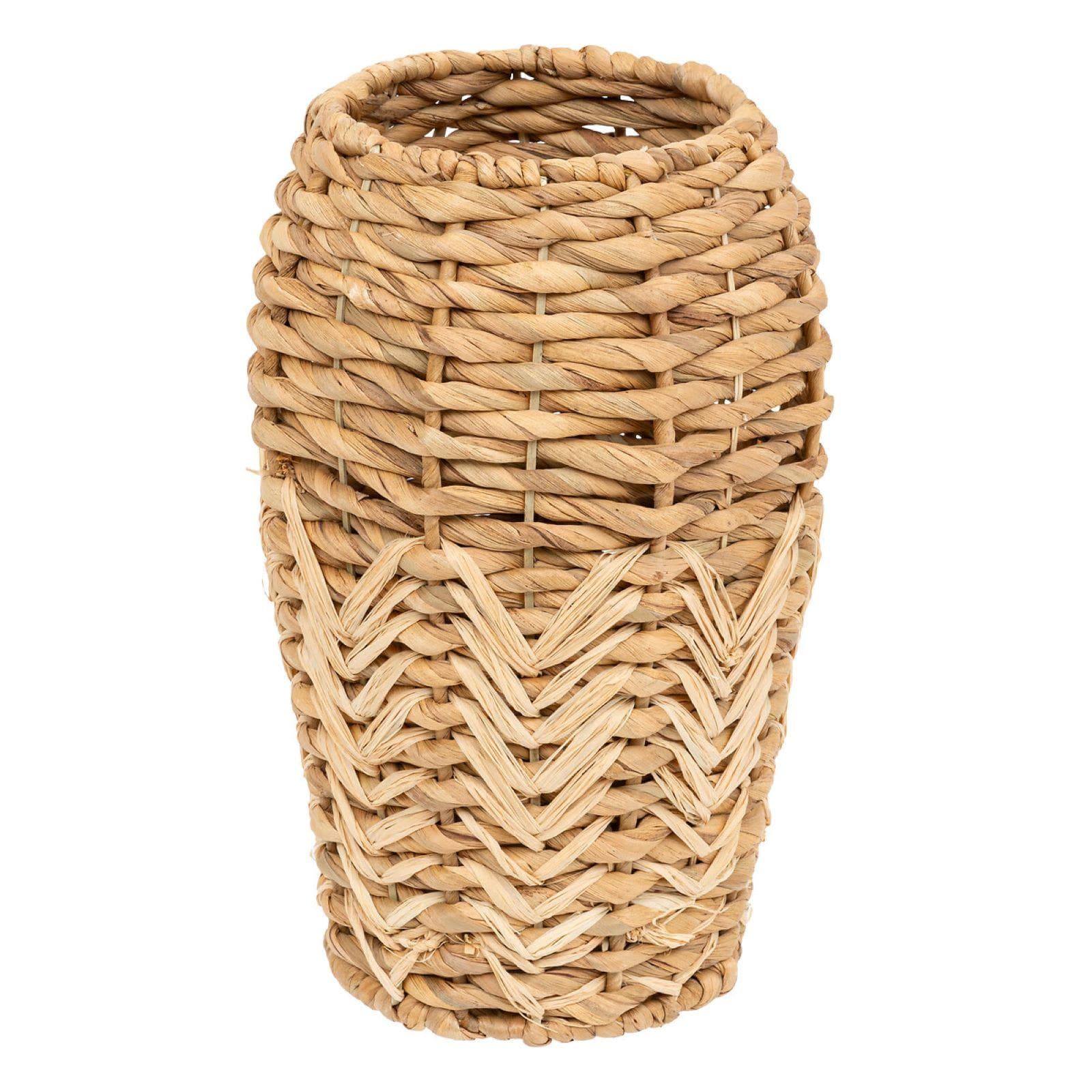 Vaso da interno 38h cm intrecciato in giacinto naturale