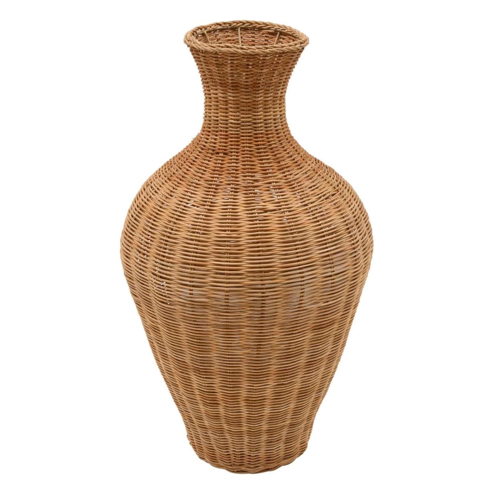 Vaso da interno 71h cm in rattan intrecciato naturale