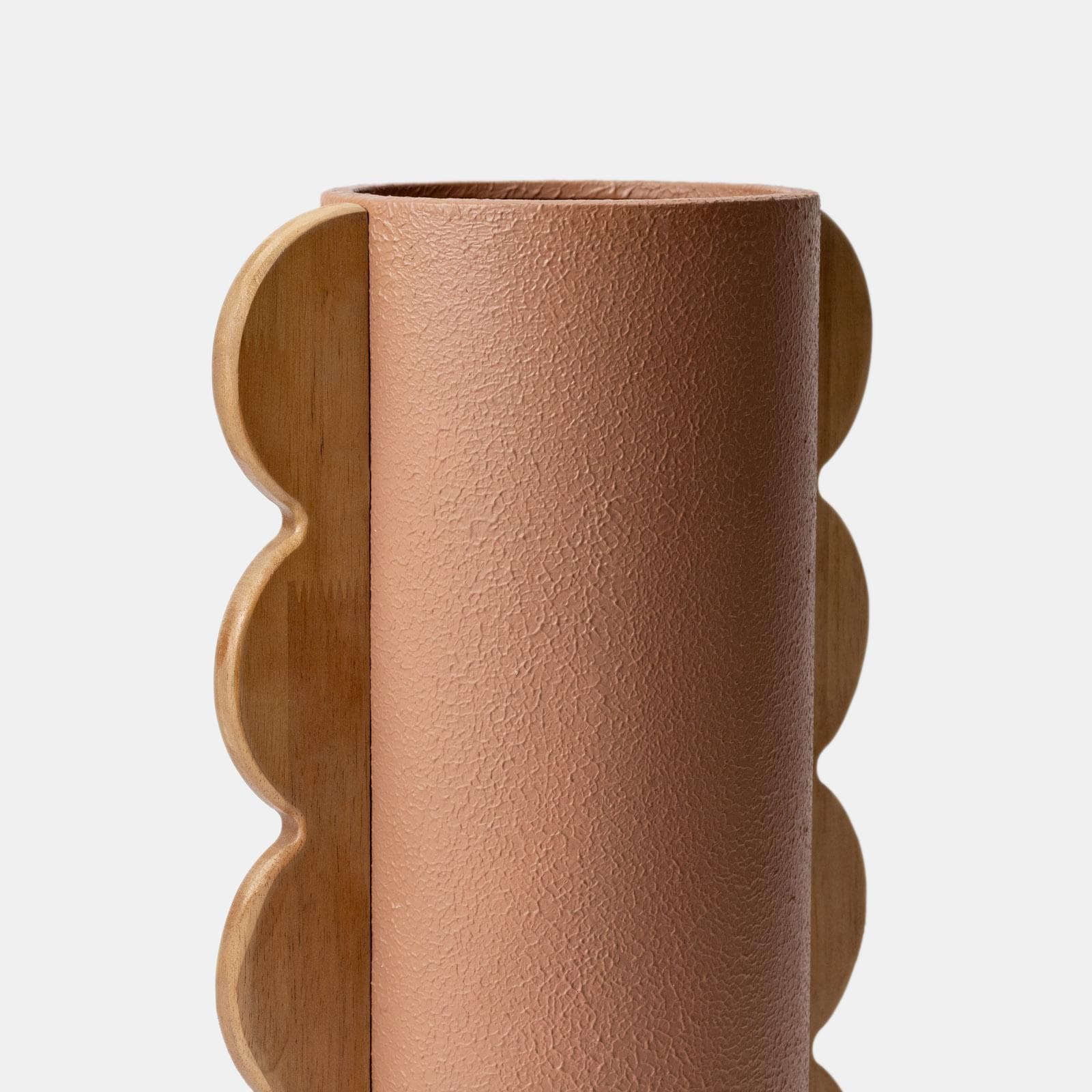 Vaso da interno h 40 cm in metallo e legno marrone chiaro - Pleyton