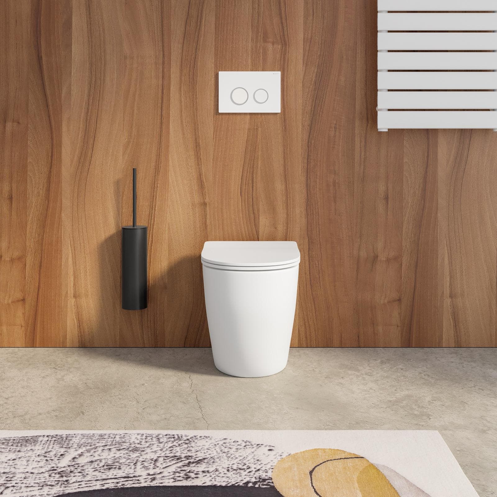 Vaso filomuro a risparmio idrico sedile SoftClose bianco opaco - Nadir