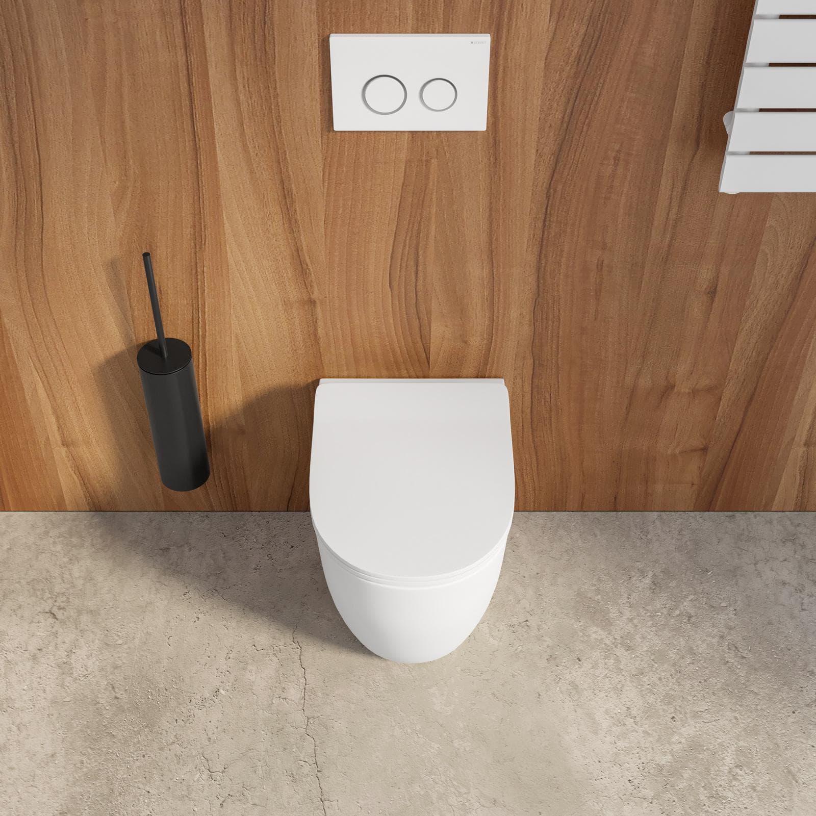 Vaso filomuro a risparmio idrico sedile SoftClose bianco opaco - Nadir