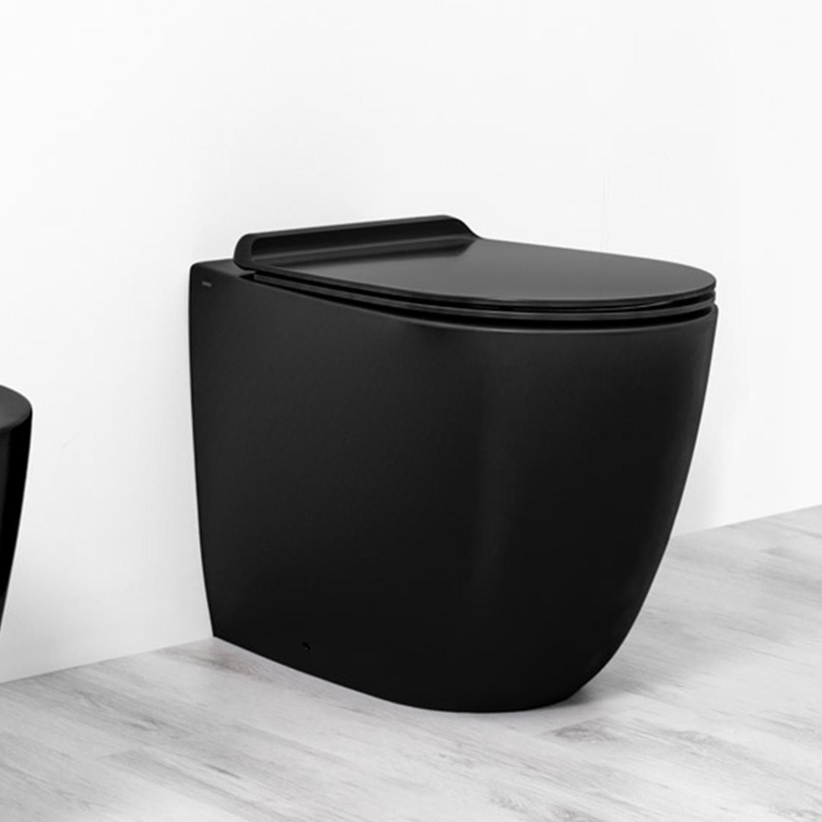 Vaso filomuro colorato + sedile 56 cm color nero opaco - Vignoni di Simas