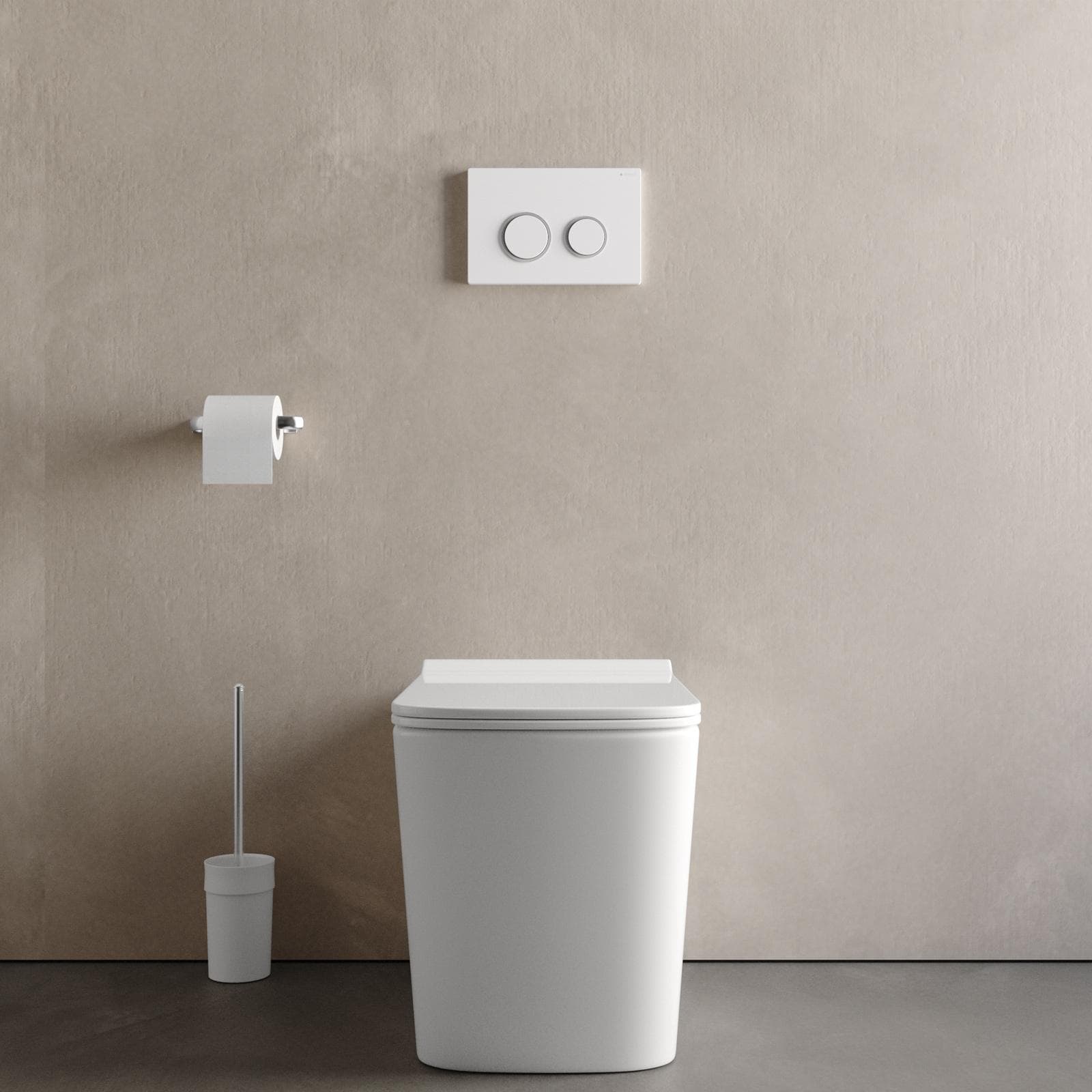 Vaso filomuro con sedile soft- close in ceramica bianca - Tidix