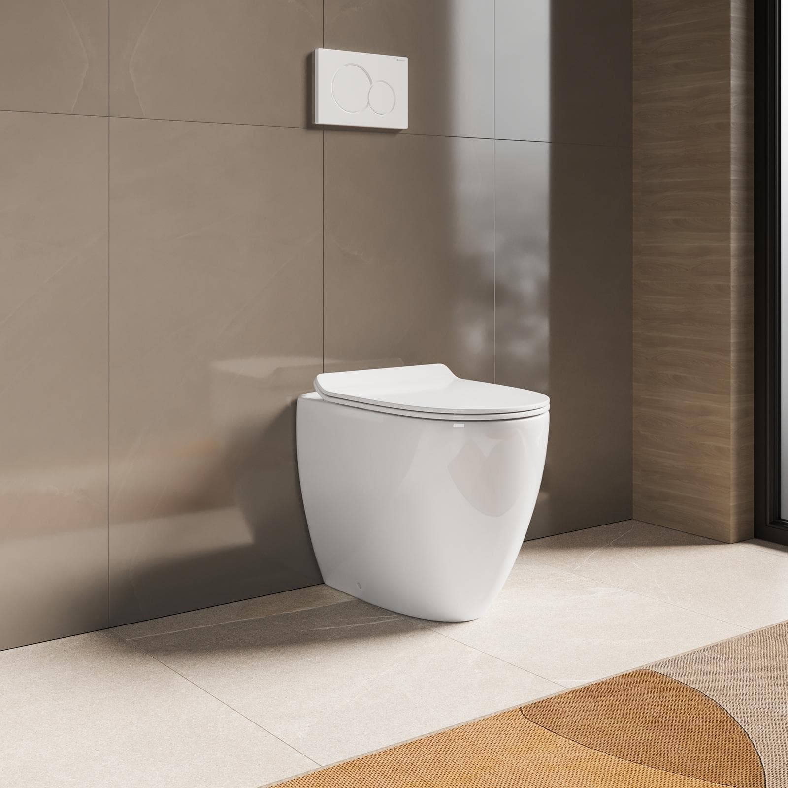 Vaso filomuro in ceramica bianca con sedile SoftClose incluso - Marsico
