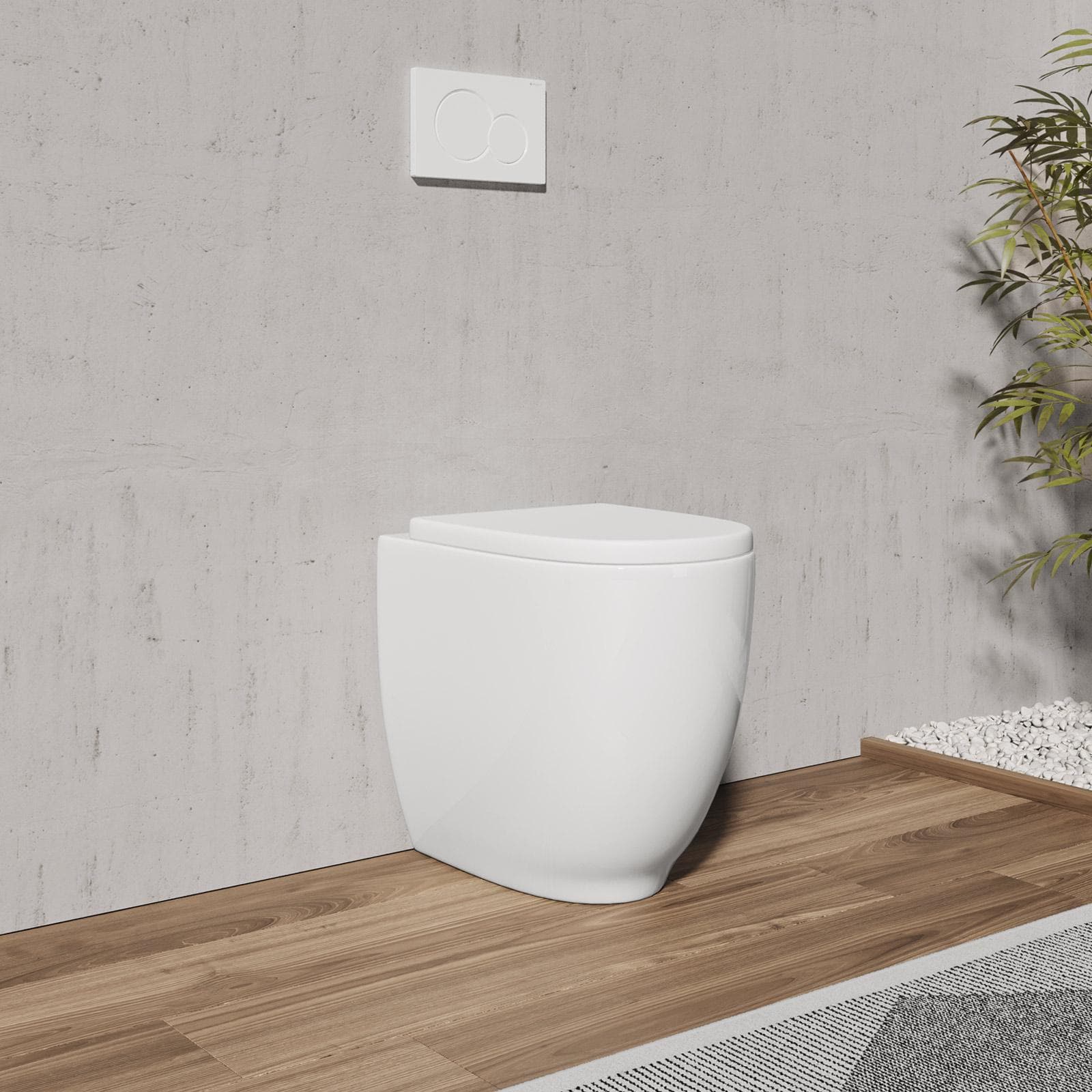 Vaso filomuro in ceramica bianca con sedile SoftClose incluso - Sirel