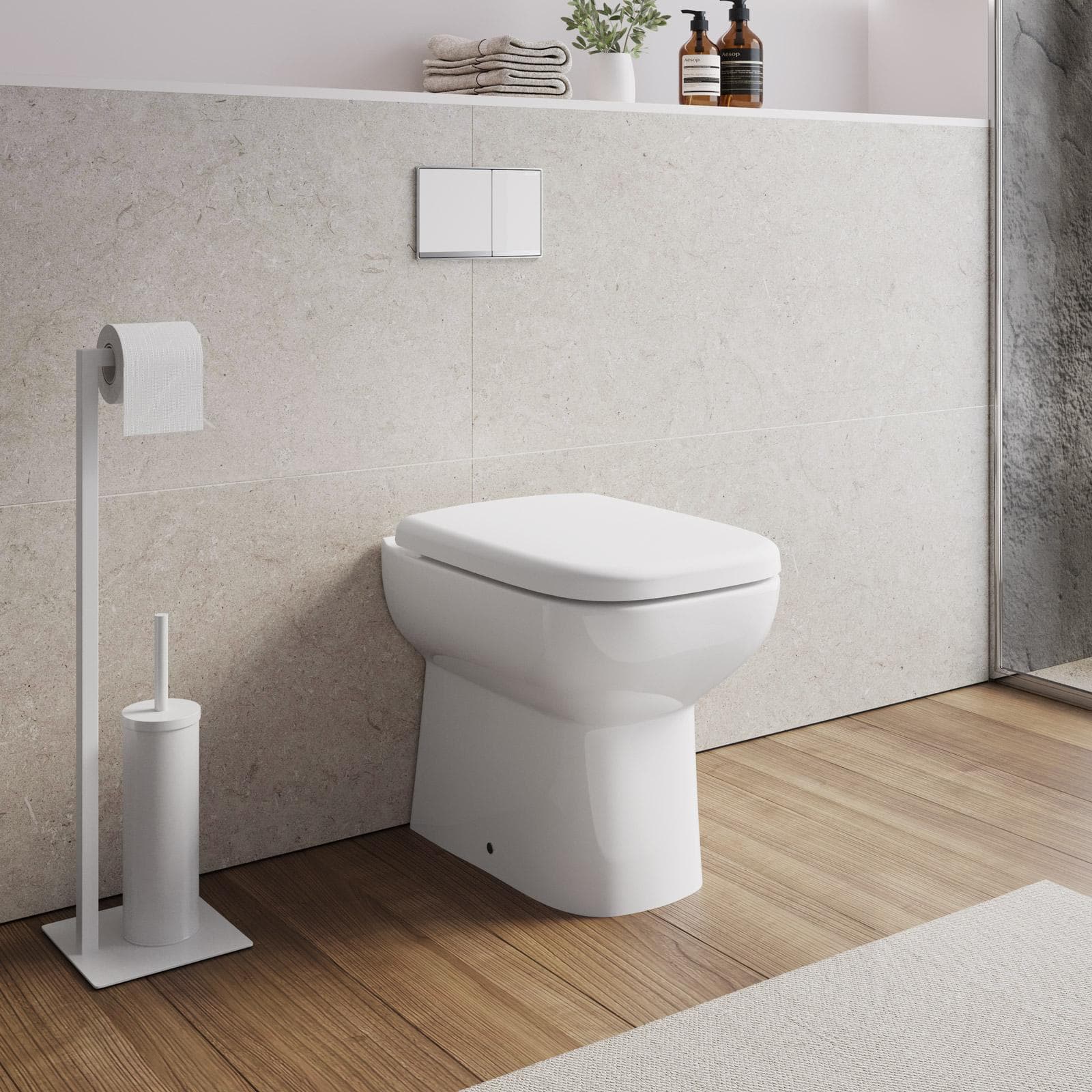 Vaso filomuro in ceramica con copriwc 35 x 40 cm wc singolo - Proven