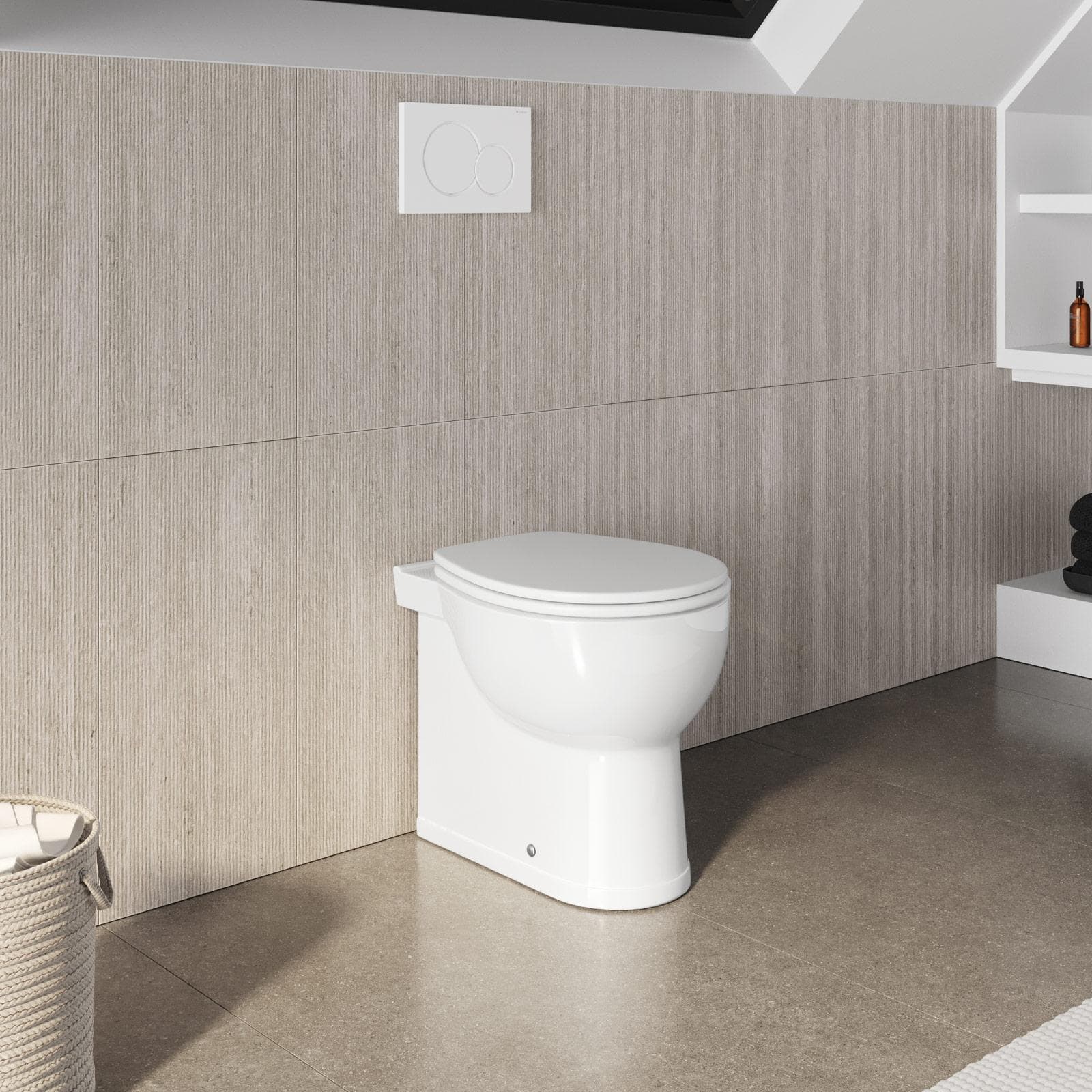 Vaso filomuro in ceramica + sedile soft close