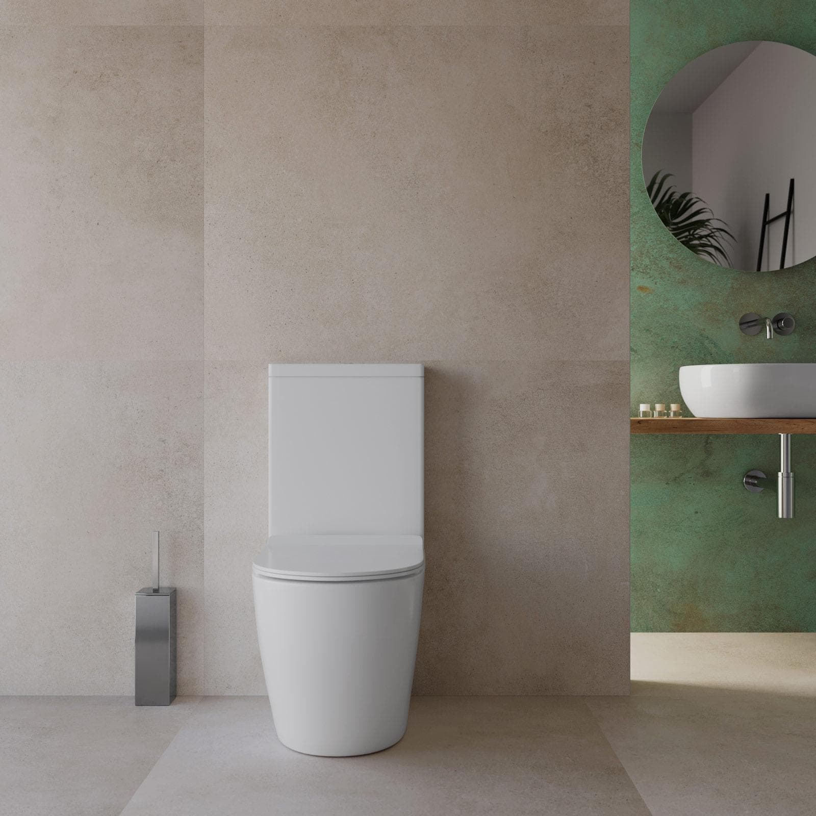 Vaso filomuro monoblocco con copriwc - Nadir