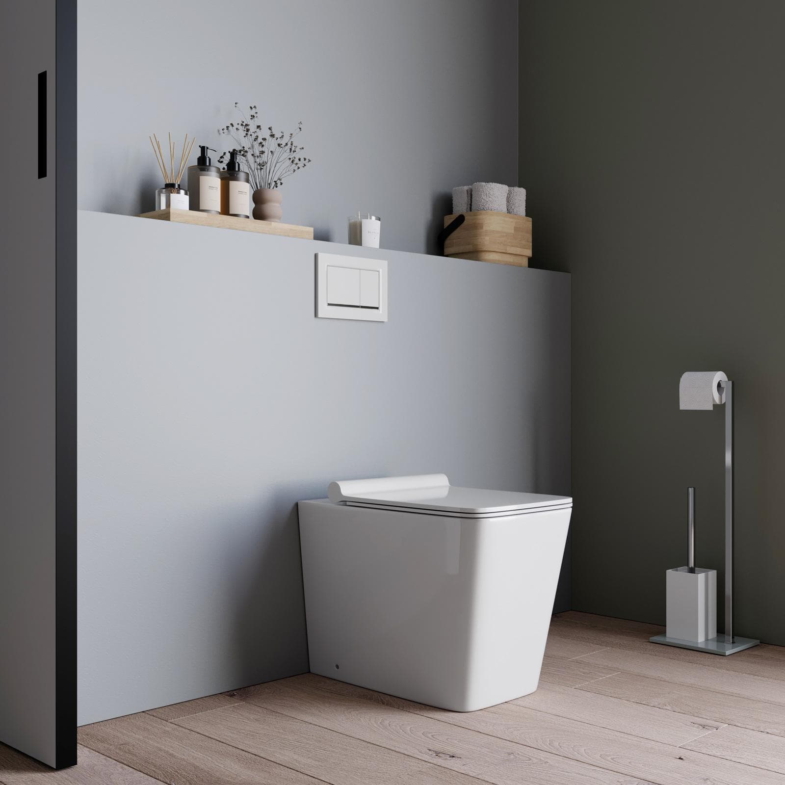 Vaso filomuro rimless sedile SoftClose bianco lucido - Teo