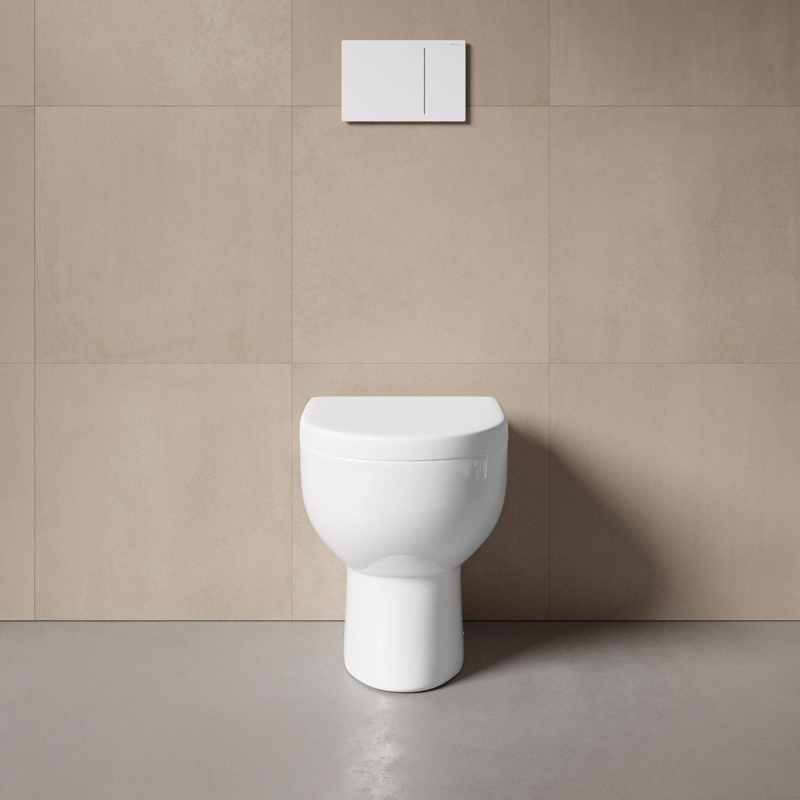 Vaso filomuro senza brida in ceramica con copriwc softclose - Clear