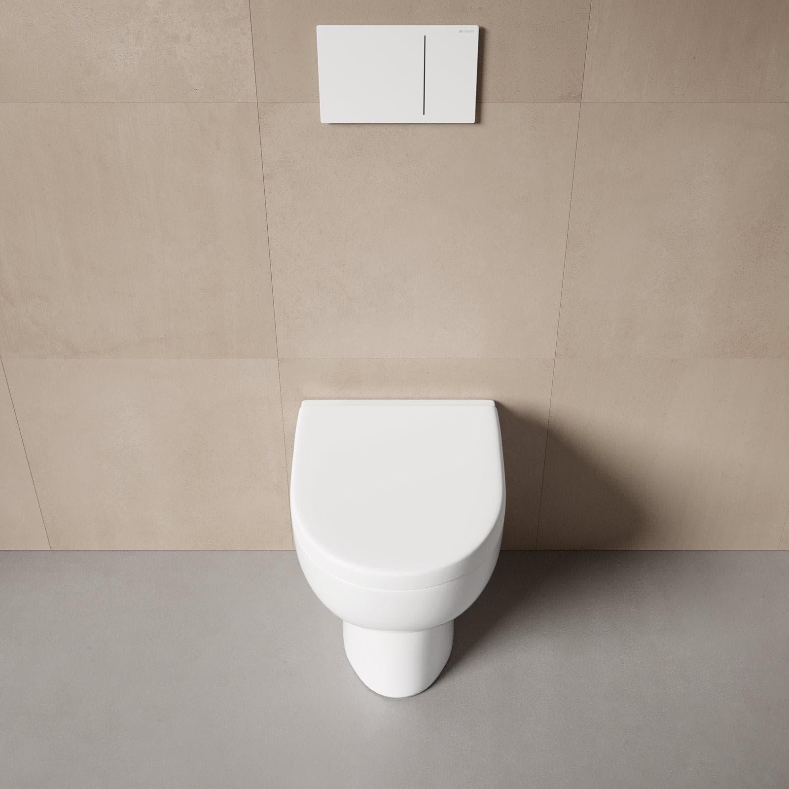 Vaso filomuro senza brida in ceramica con copriwc softclose - Clear