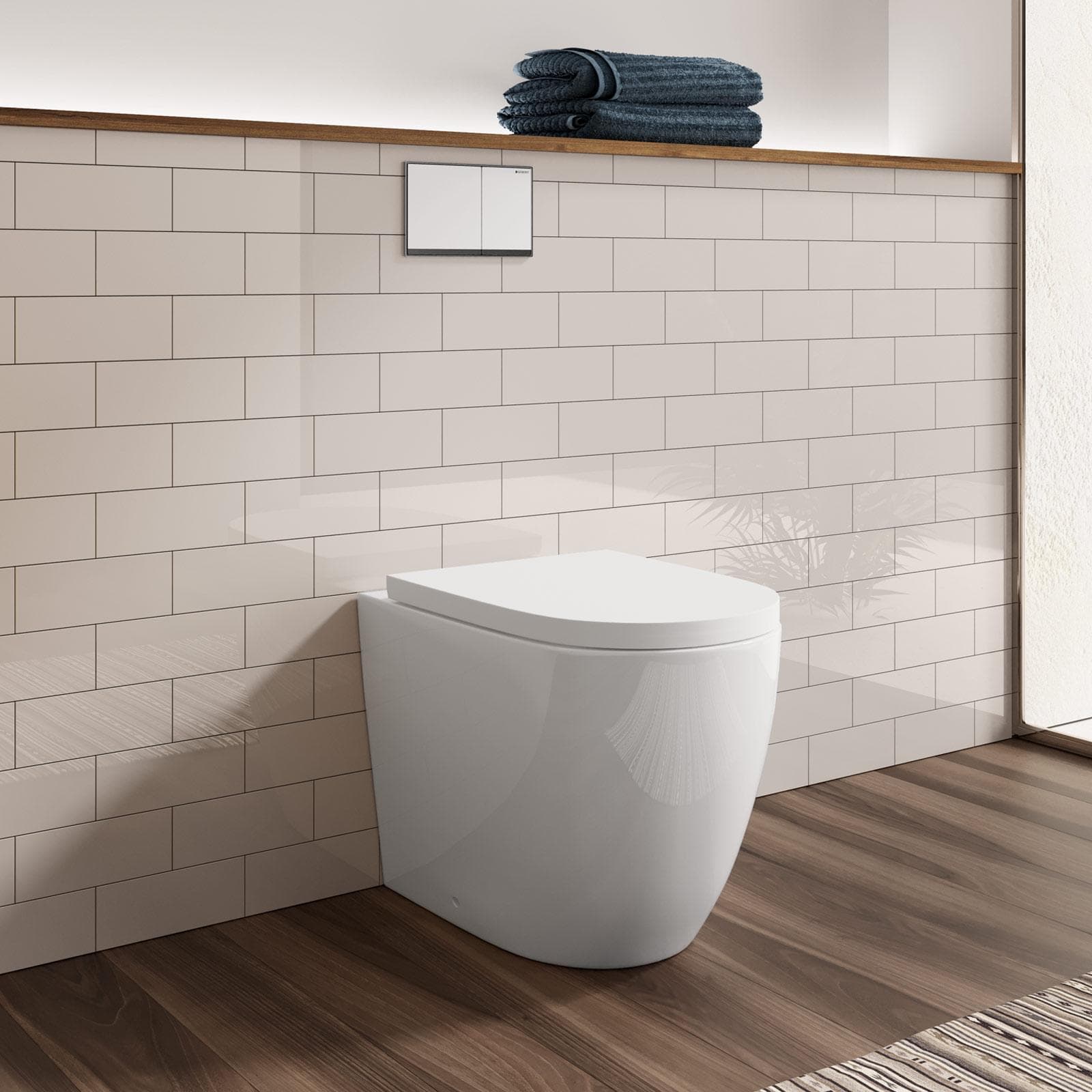 Vaso filomuro in ceramica con sedile in termoindurente SoftClose - Volga