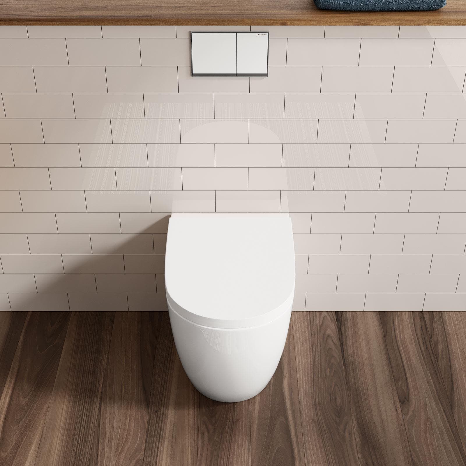 Vaso filomuro in ceramica con sedile in termoindurente SoftClose - Volga