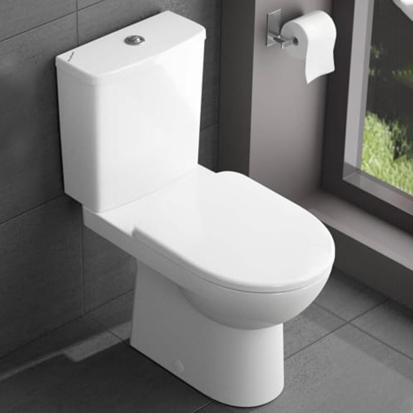 Vaso monoblocco a cacciata rimfree allaccio inferiore Serie Selnova - Geberit