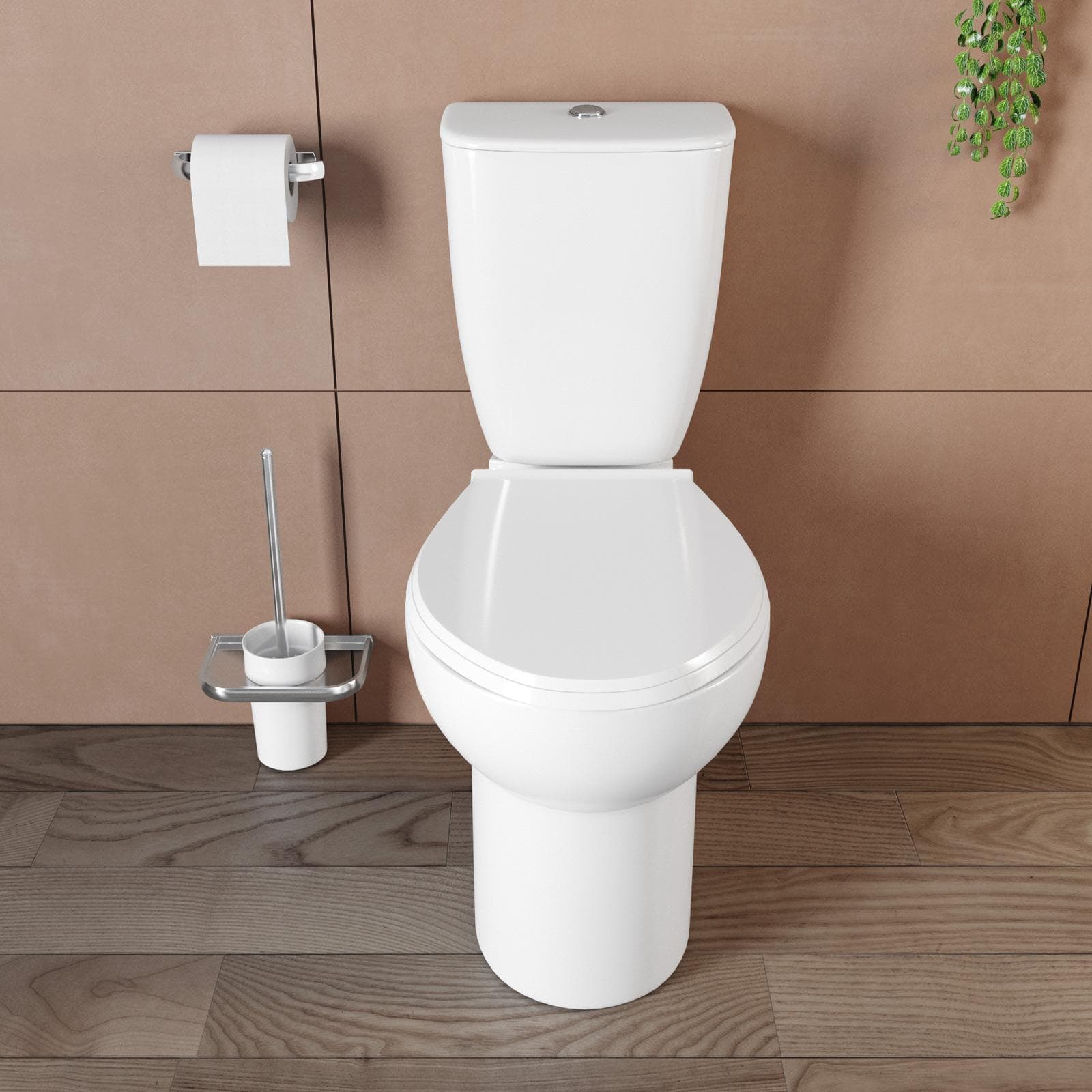 Vaso monoblocco con scarico a terra e sedile softclose bianco - Casper