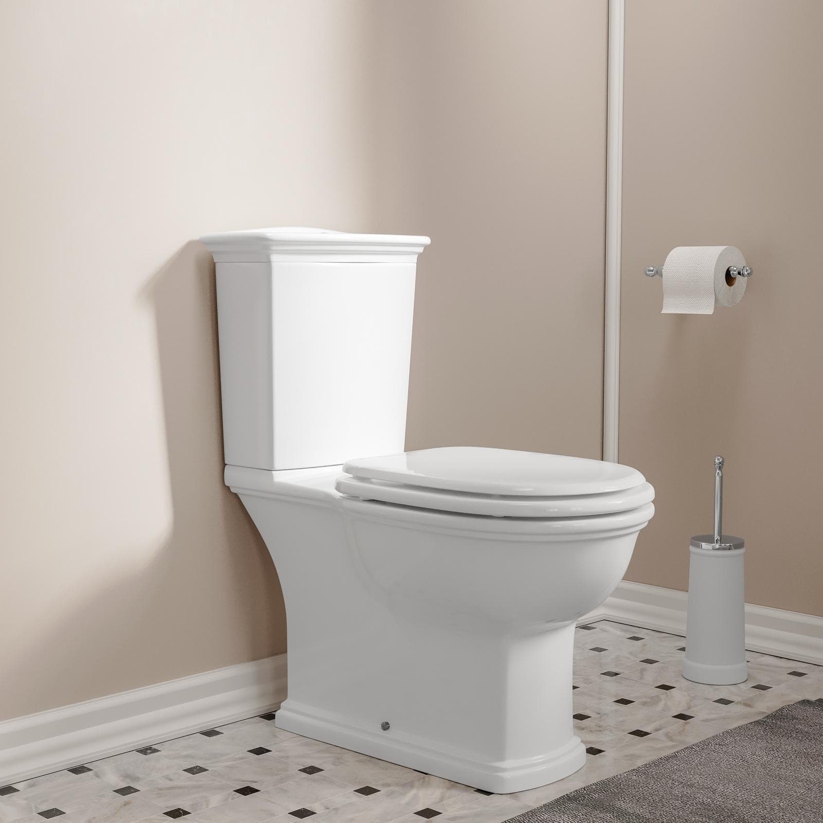 Vaso monoblocco con sedile in ceramica bianca - Fanit