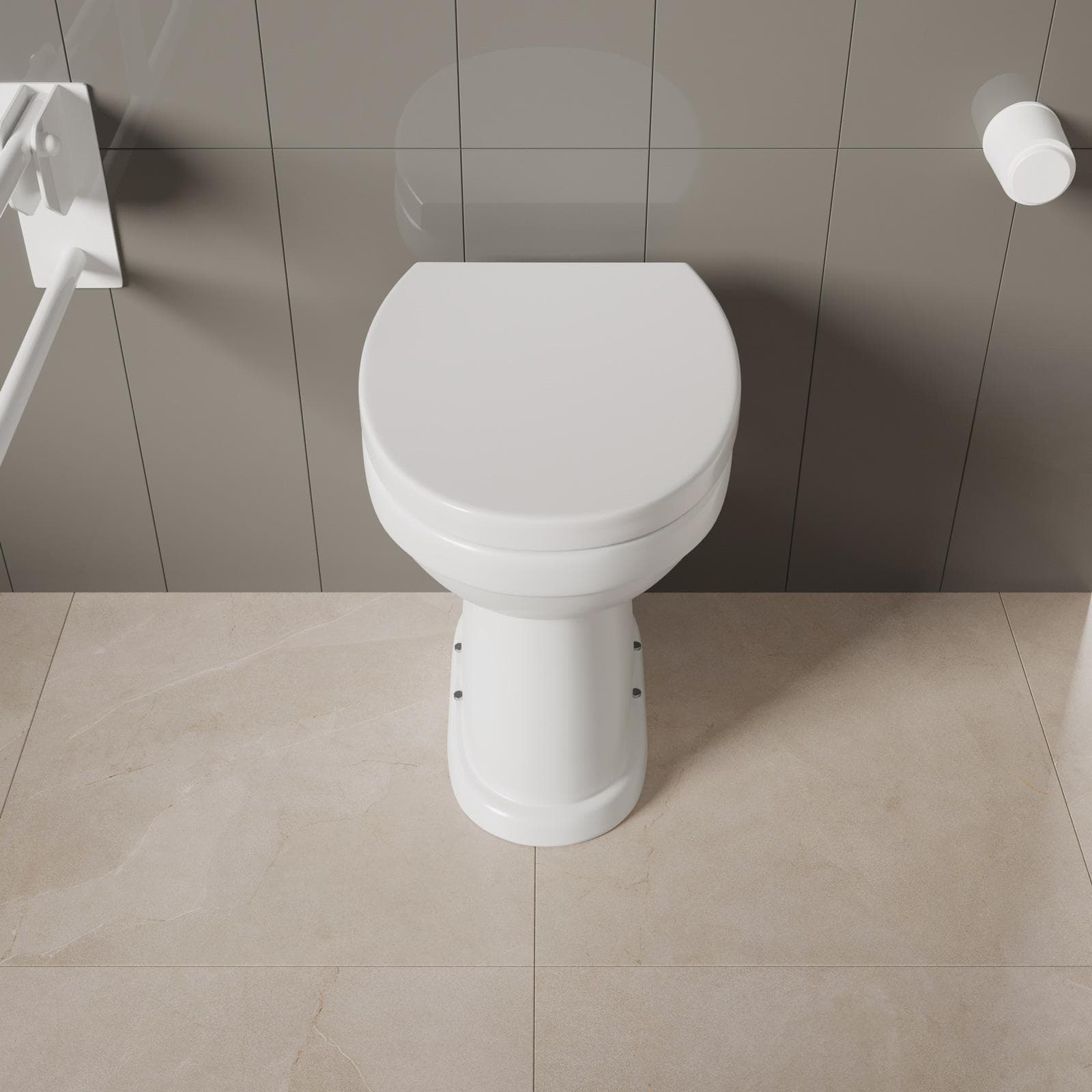 Vaso per disabilli in ceramica scarico a terra con copriwc