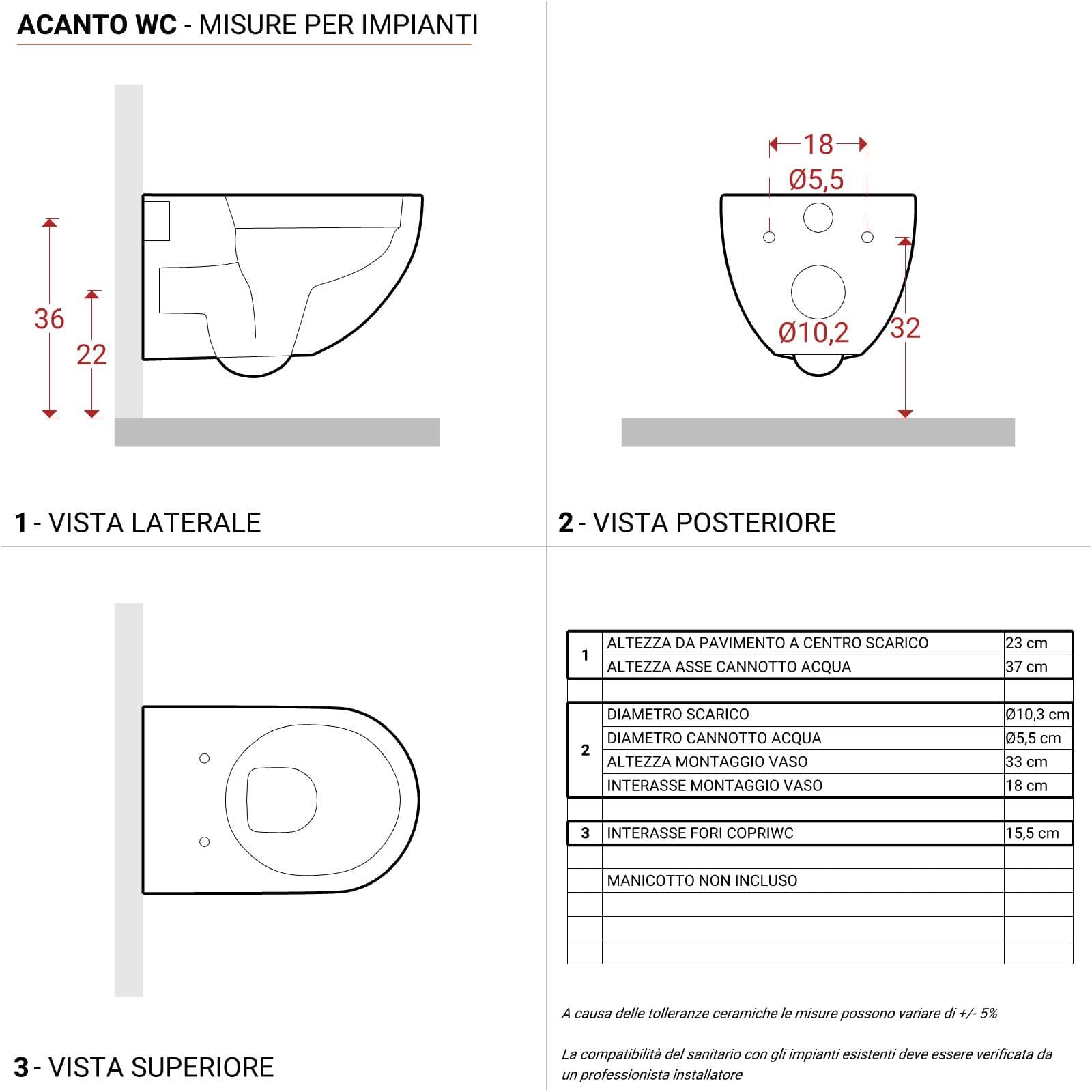 Vaso sospeso a cacciata rimfree sedile SoftClose keratect Serie Acanto - Geberit