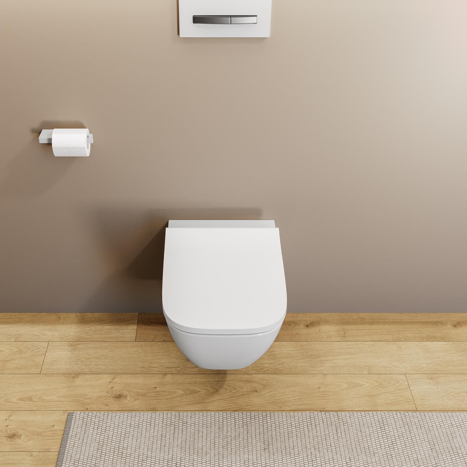Vaso sospeso a cacciata rimfree sedile SoftClose Serie Smyle Square - Geberit