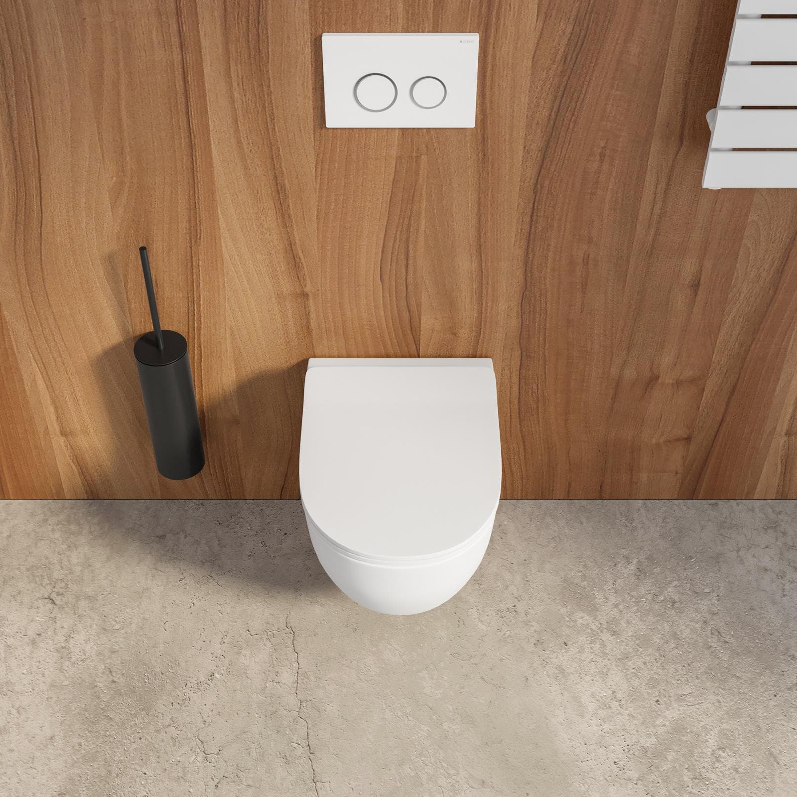 Vaso sospeso a risparmio idrico sedile SoftClose bianco opaco - Nadir