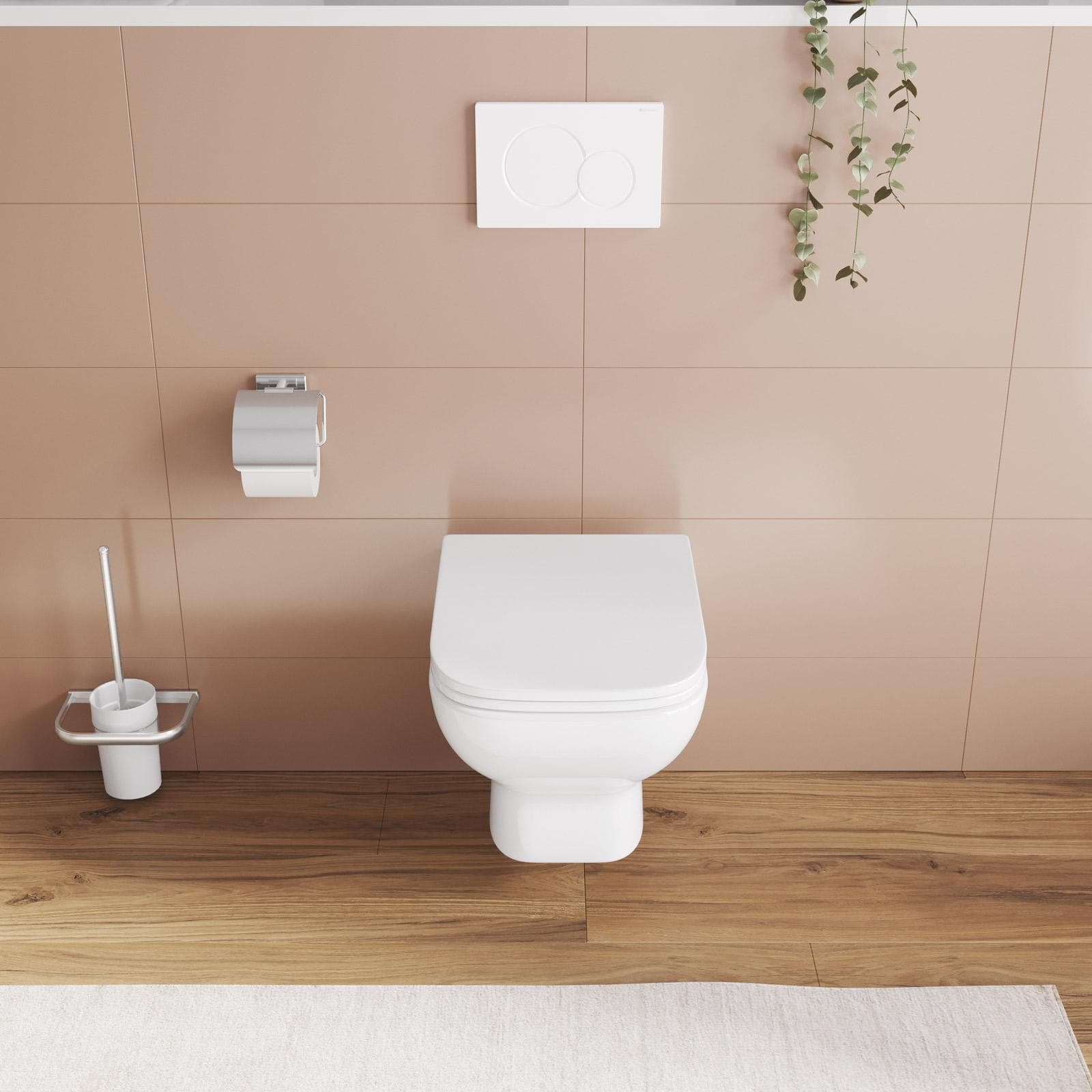 Vaso sospeso e sedile softclose bianco - Malen