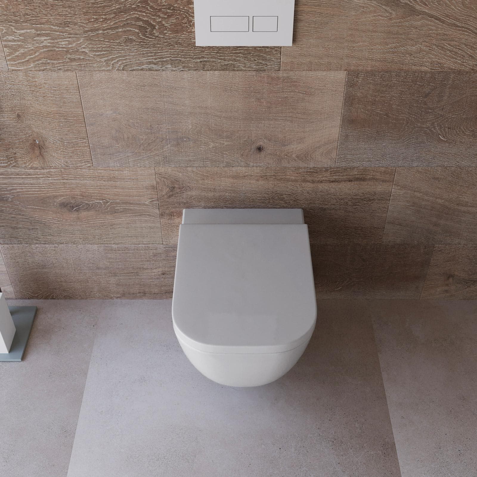 Vaso sospeso in ceramica con sedile avvolgente soft-close bianco - Kira Evo