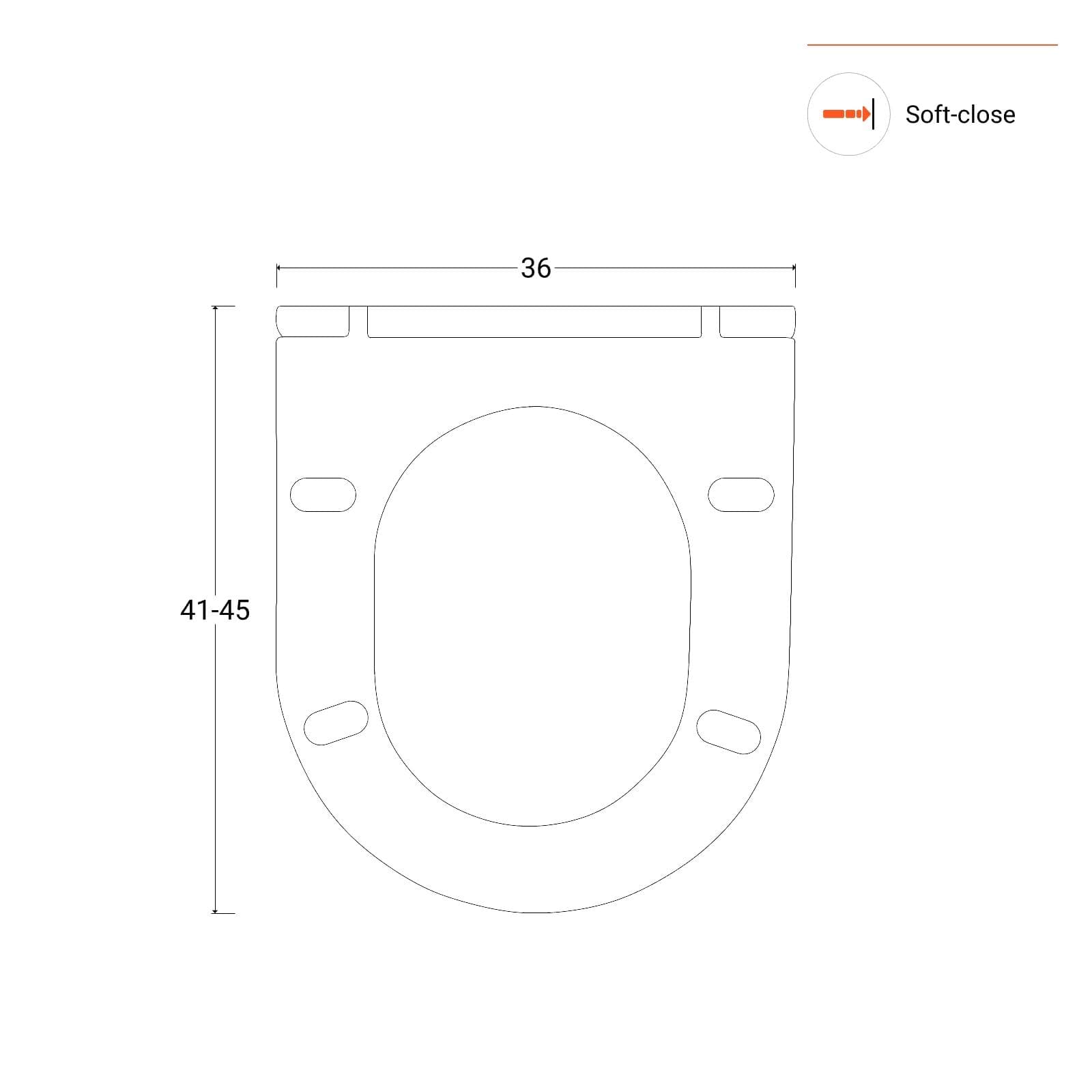 Vaso sospeso in ceramica senza brida con sedile softclose - Zela